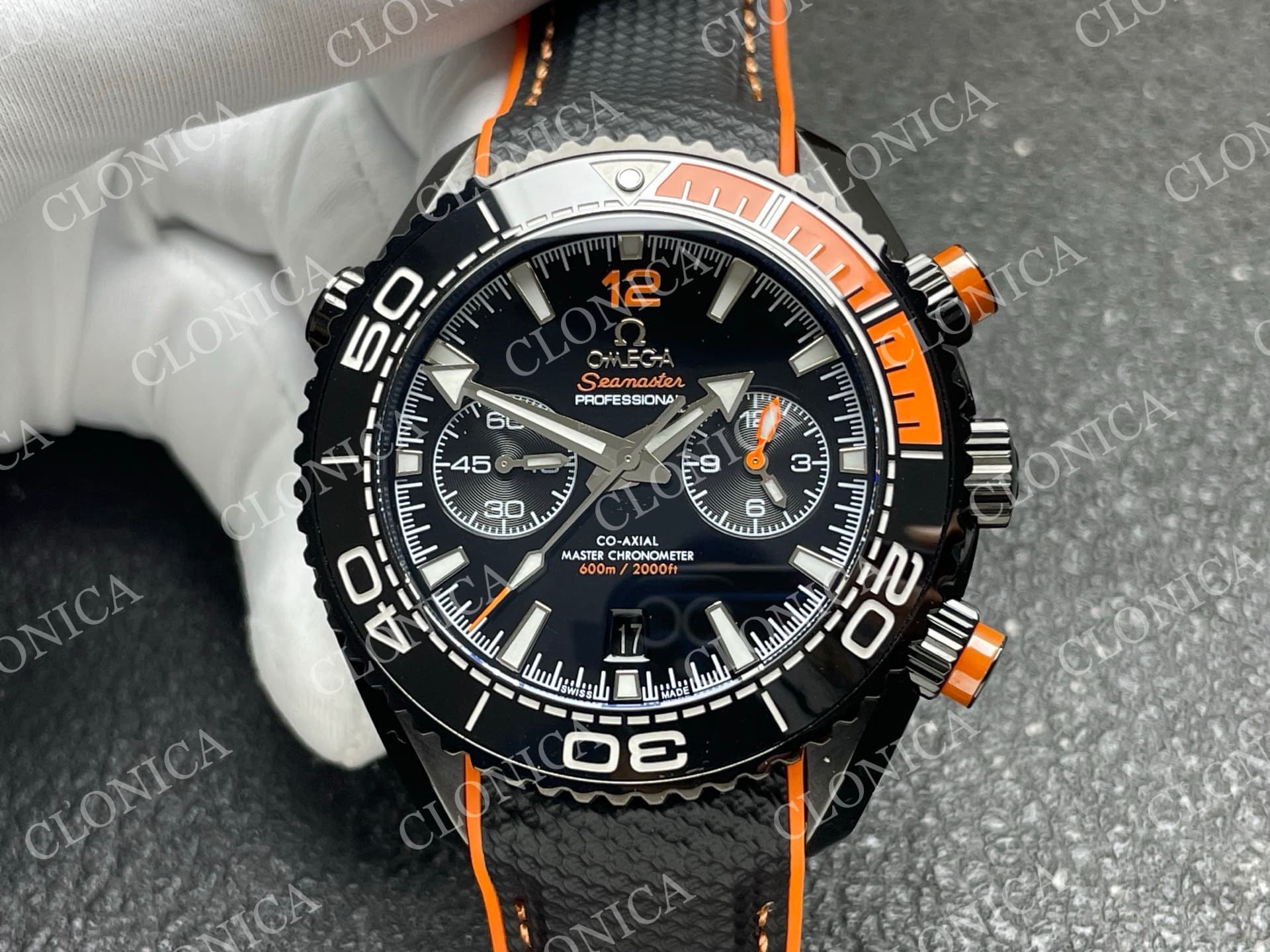 PLANET OCEAN MASTER CHRONOMETER BLACK CERAMIC BEZEL BLACK DIAL — view 3