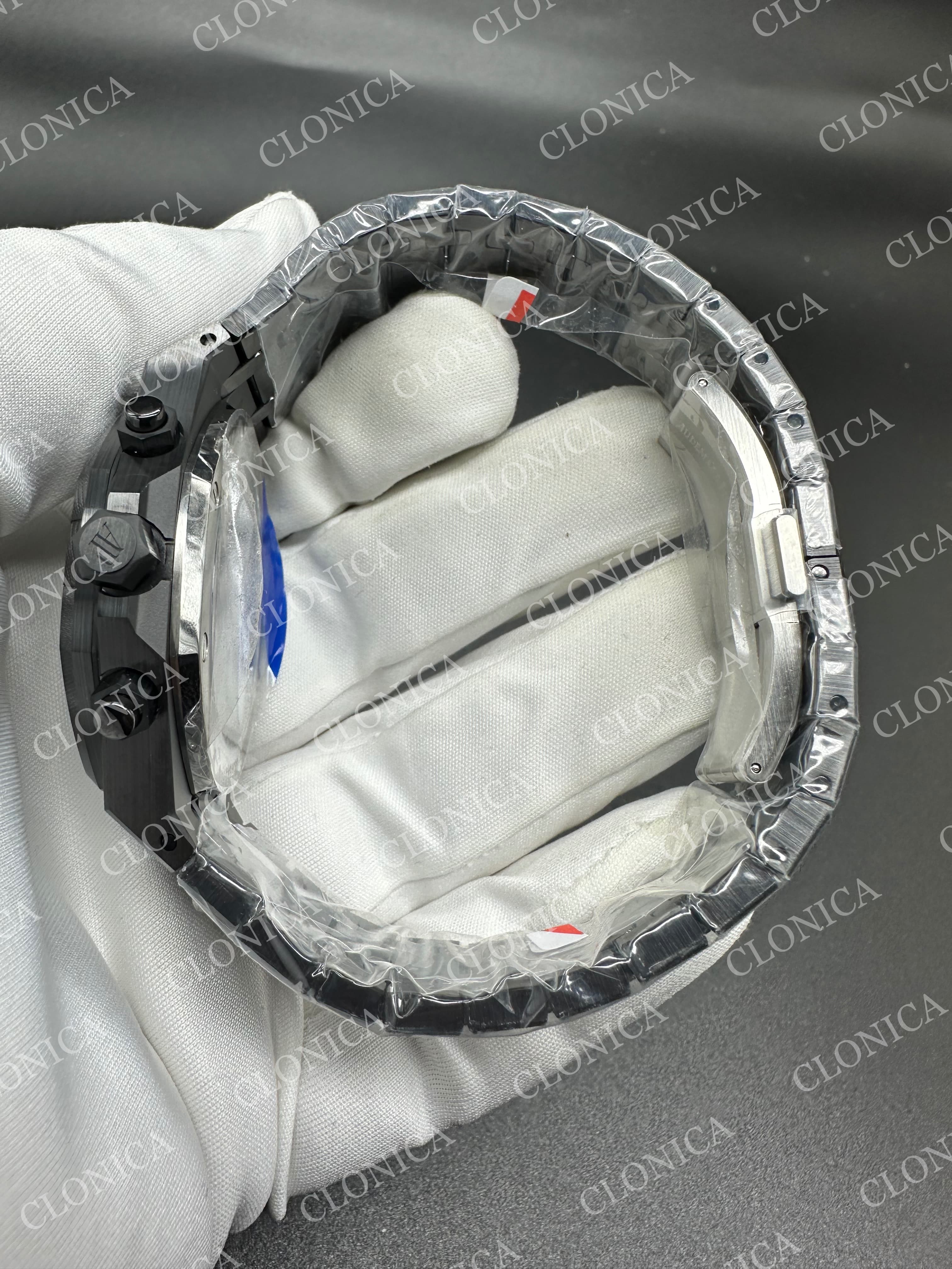 ROYAL OAK CHRONO 26240 BLACK CERAMIC BLACK DIAL ON CERAMIC BRACELET SUPER CLONE SA4401 — view 4