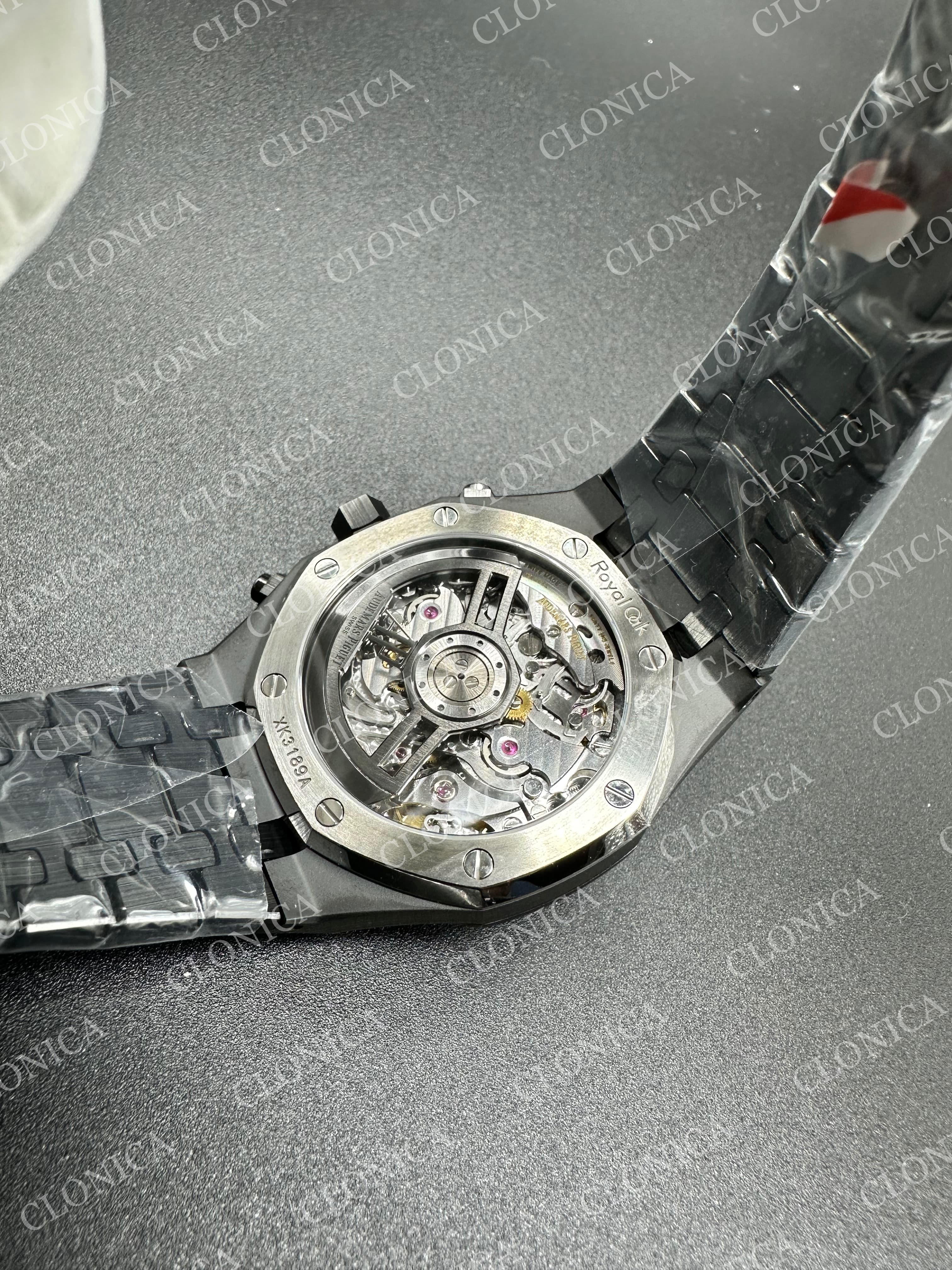 ROYAL OAK CHRONO 26240 BLACK CERAMIC BLACK DIAL ON CERAMIC BRACELET SUPER CLONE SA4401 — view 8