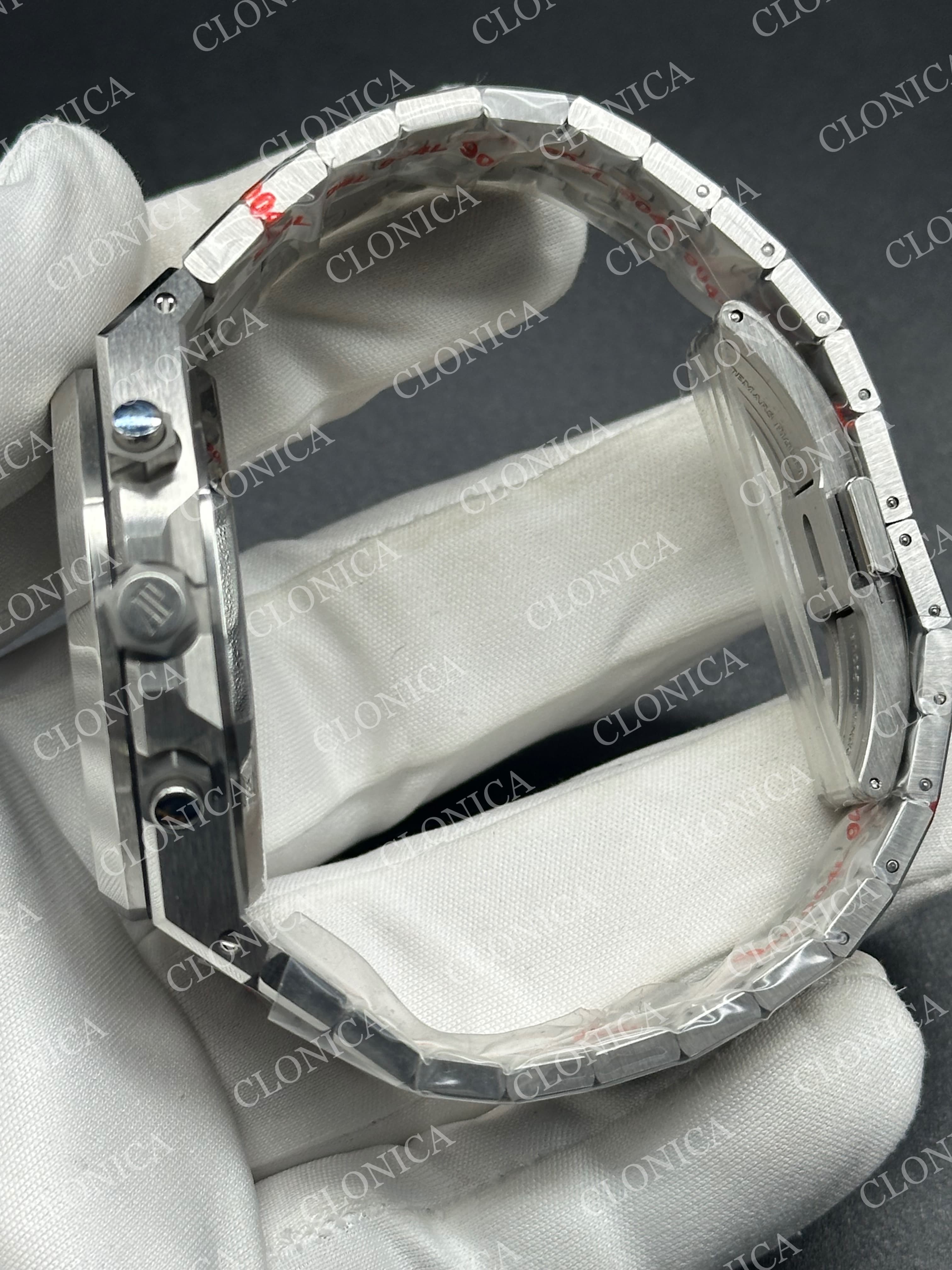 ROYAL OAK CHRONO 26240 SS GREEN DIAL ON SS BRACELET SA4401 SUPER CLONE — view 4