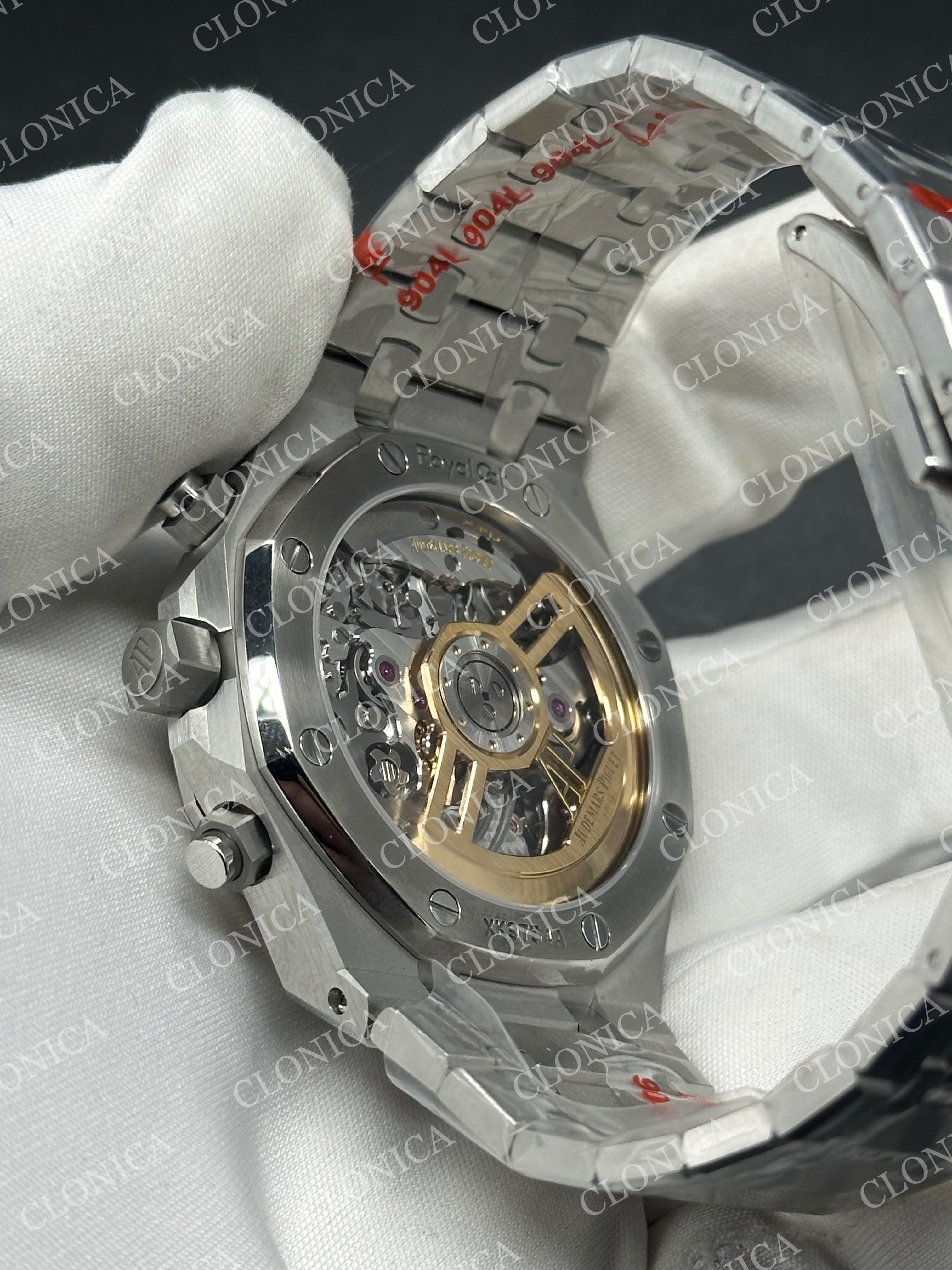 ROYAL OAK CHRONO 26240 SS GREEN DIAL ON SS BRACELET SA4401 SUPER CLONE — view 5