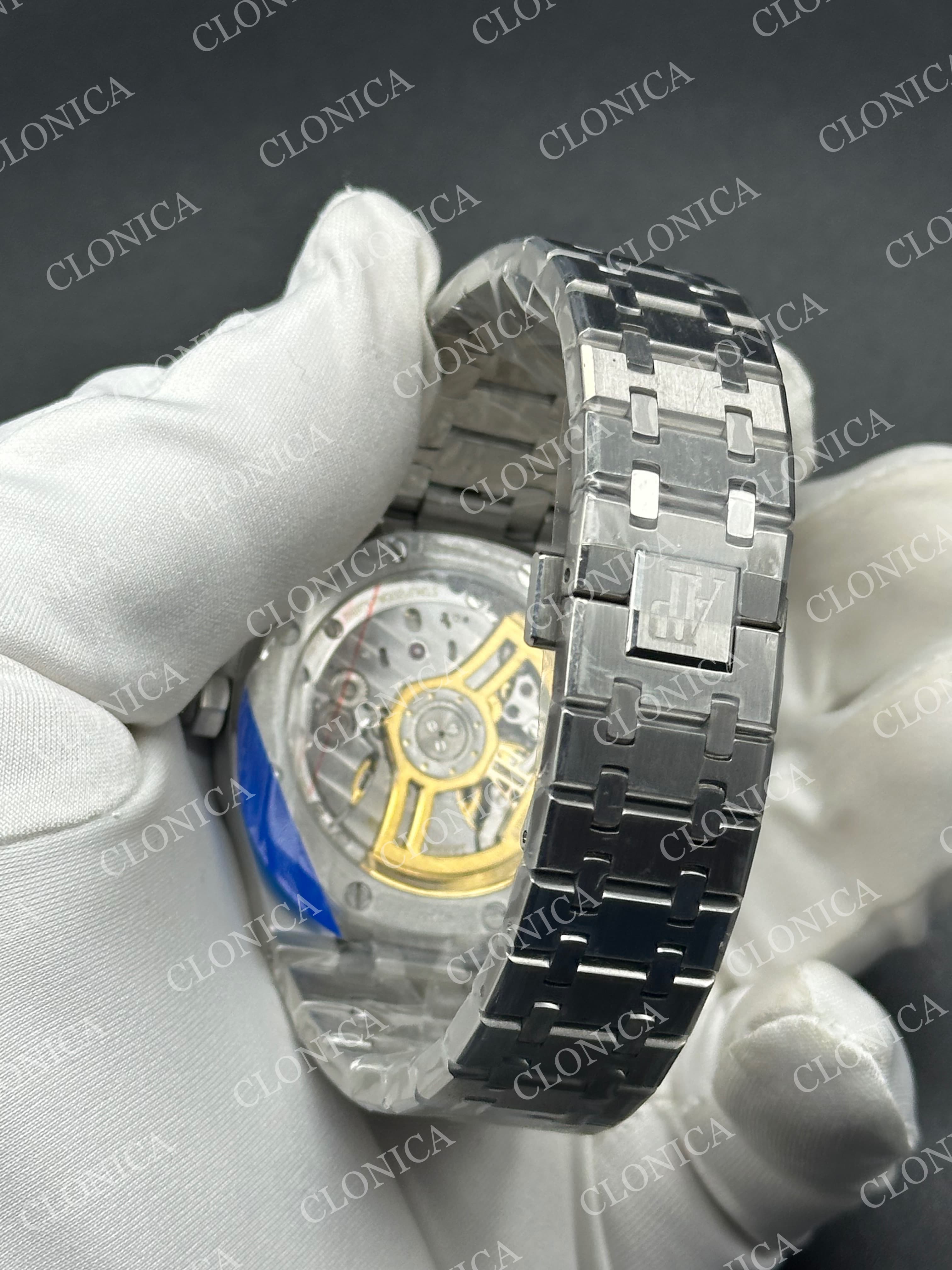 ROYAL OAK 41MM 15500 SS 1:1 BLACK TEXTURED DIAL ON SS BRACELET SUPER CLONE A4302 — view 6