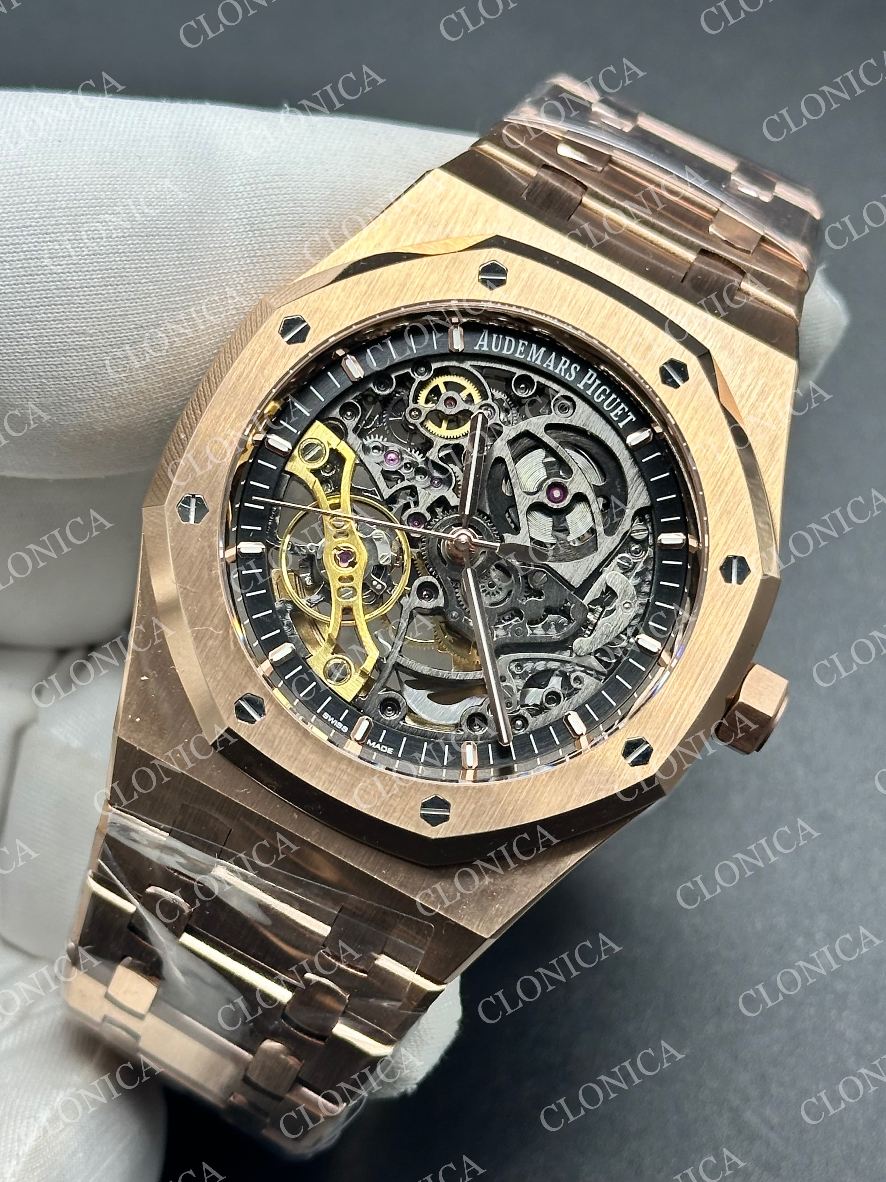 ROYAL OAK 41MM OPENWORKED 15407 RG ON RG BRACELET SA3132 — view 3