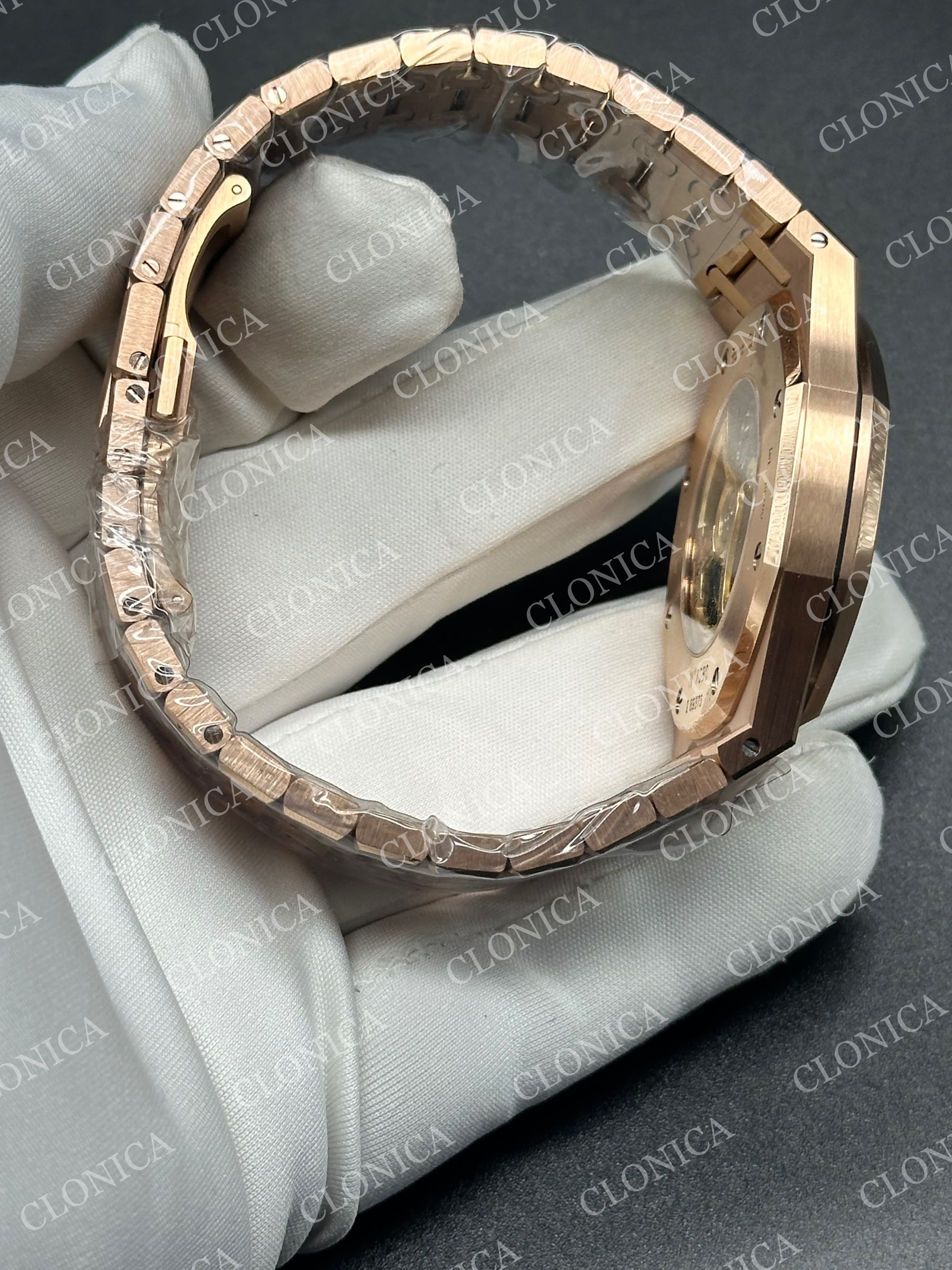 ROYAL OAK 41MM OPENWORKED 15407 RG ON RG BRACELET SA3132 — view 6