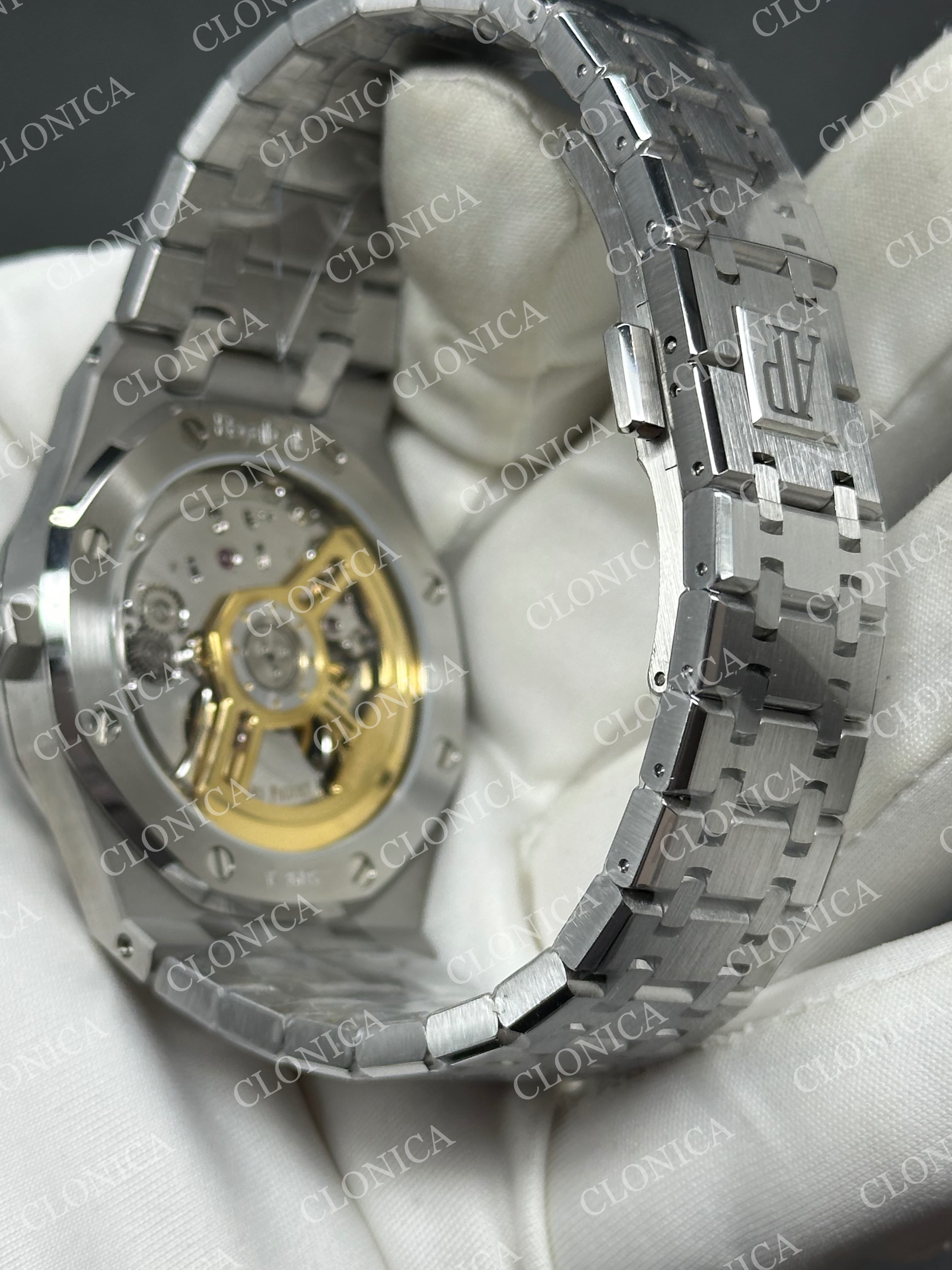 ROYAL OAK 41MM 15500 SS 1:1 BLUE TEXTURED DIAL ON SS BRACELET SUPER CLONE A4302 — view 5