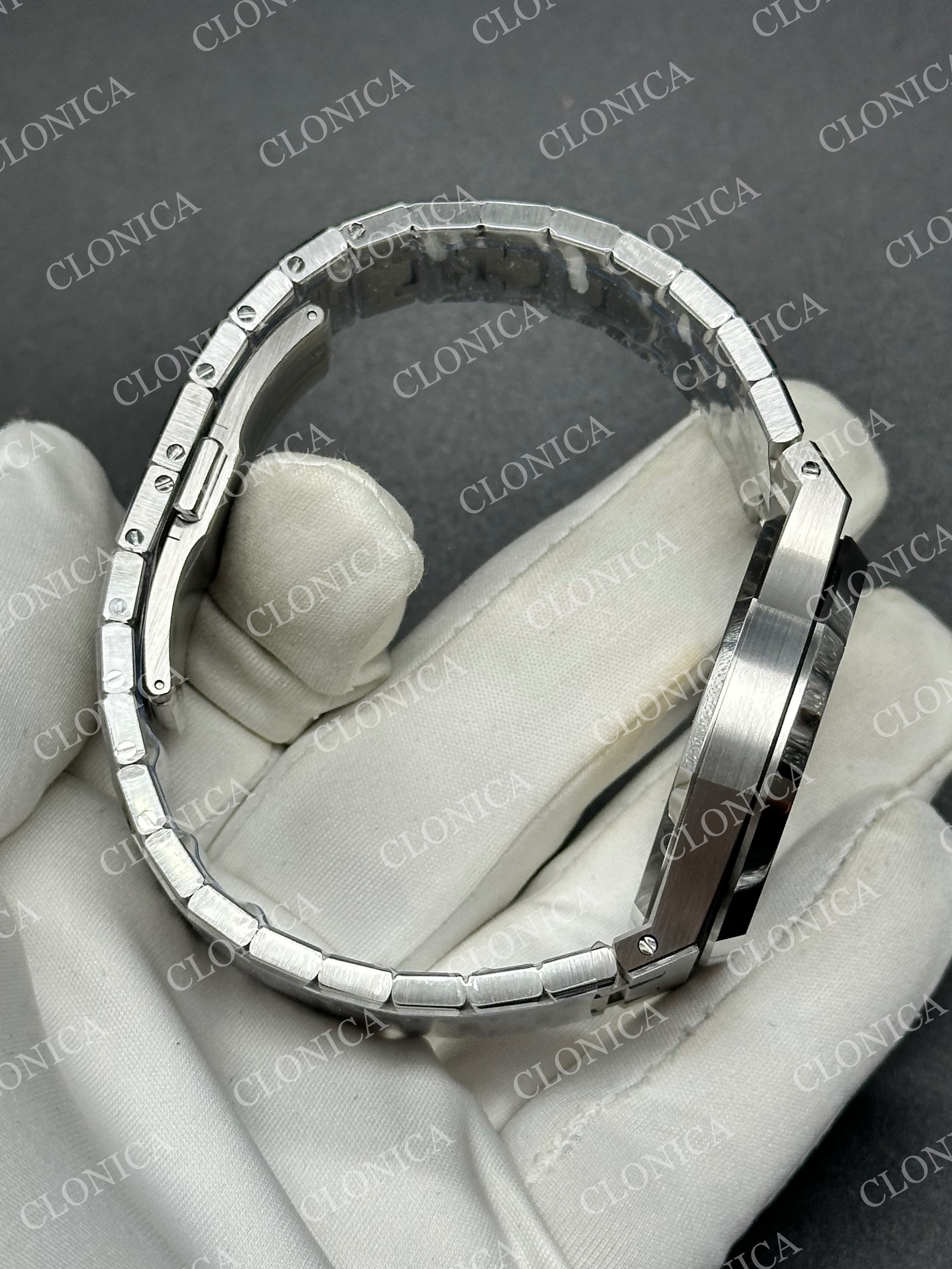 ROYAL OAK 41MM 15500 SS 1:1 BLUE TEXTURED DIAL ON SS BRACELET SUPER CLONE A4302 — view 6