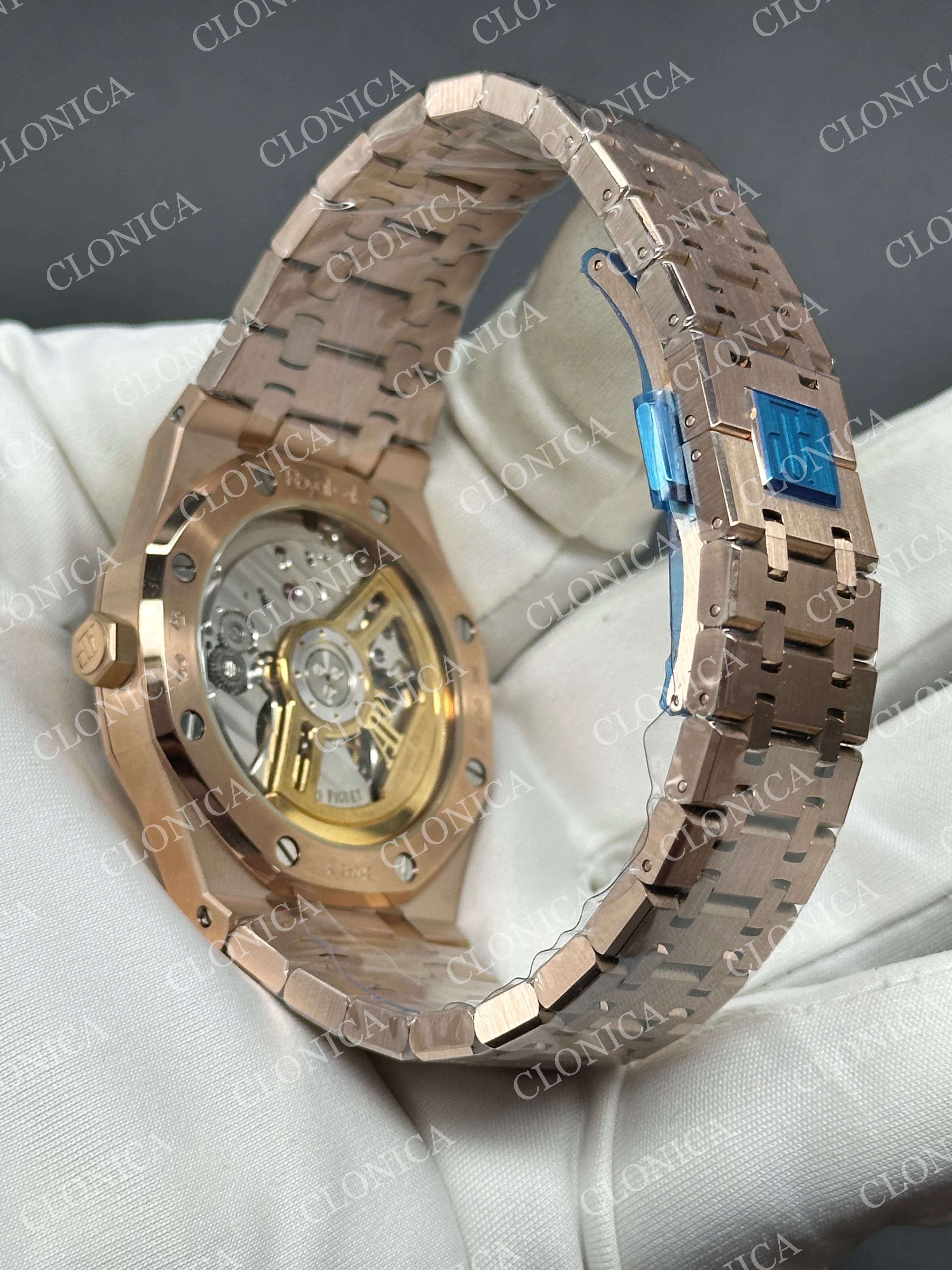 ROYAL OAK 41MM 15500 RG 1:1 BLACK TEXTURED DIAL ON SS BRACELET SUPER CLONE A4302 — view 5