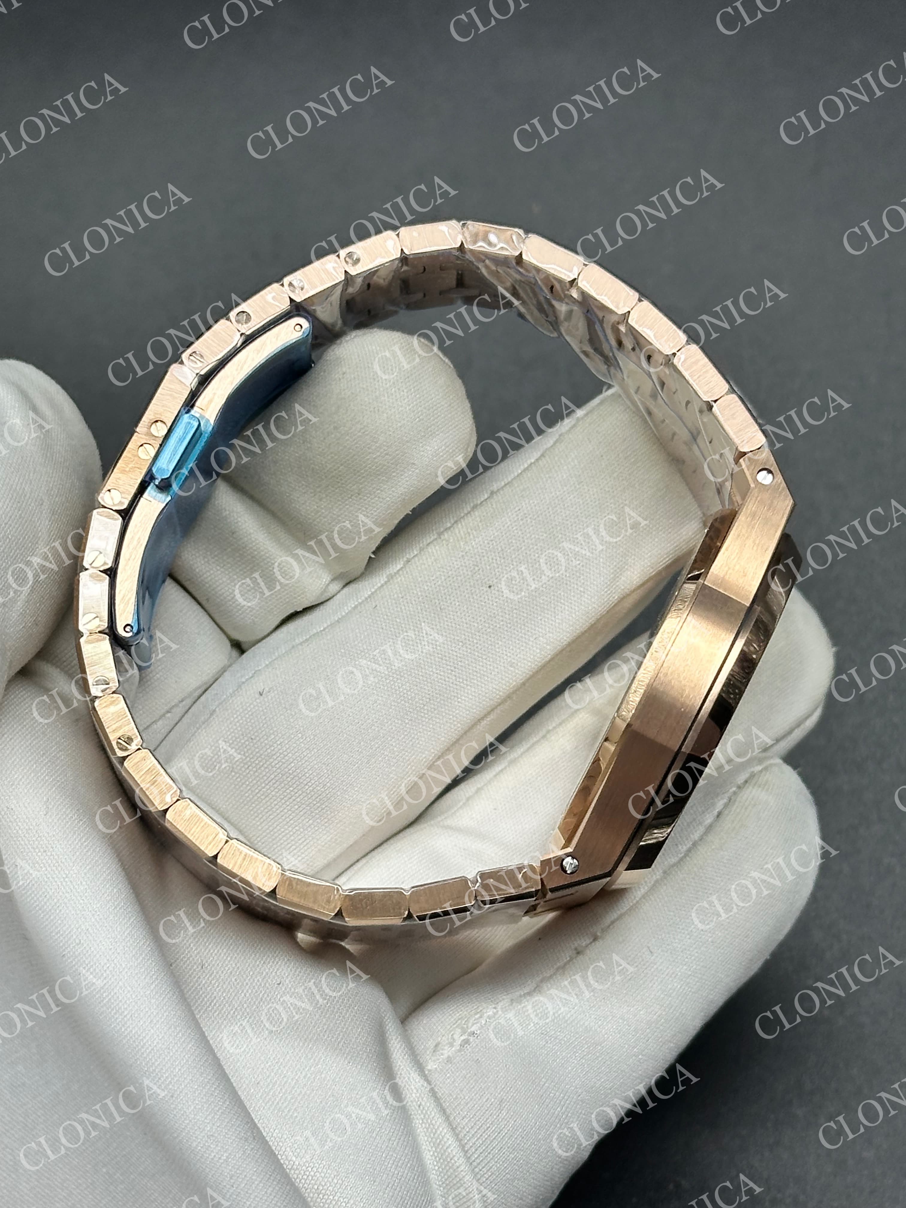 ROYAL OAK 41MM 15500 RG 1:1 BLACK TEXTURED DIAL ON SS BRACELET SUPER CLONE A4302 — view 6