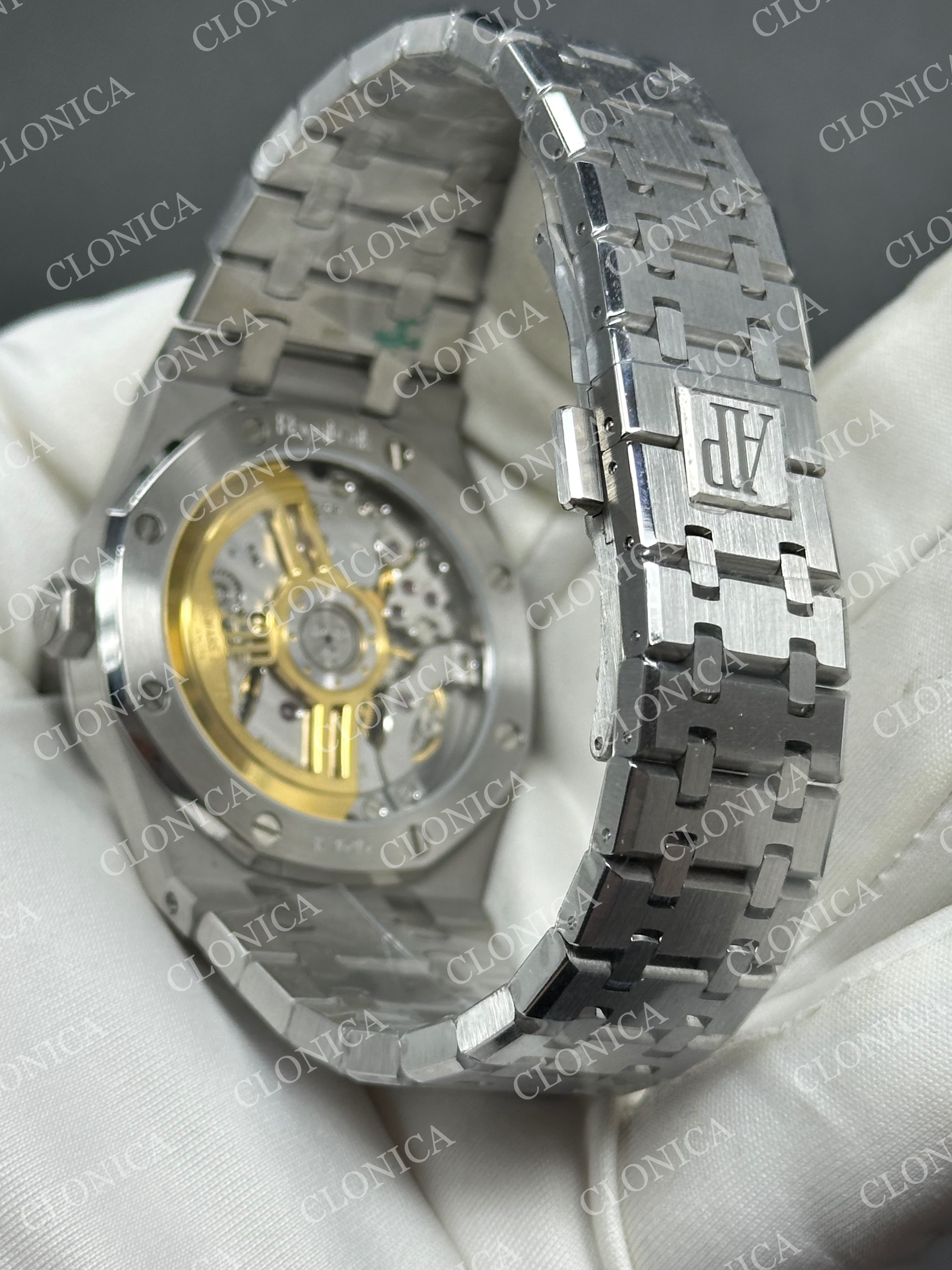 ROYAL OAK 41MM 15510 SS 1:1 BLACK TEXTURED DIAL ON SS BRACELET SUPER CLONE A4302 — view 4
