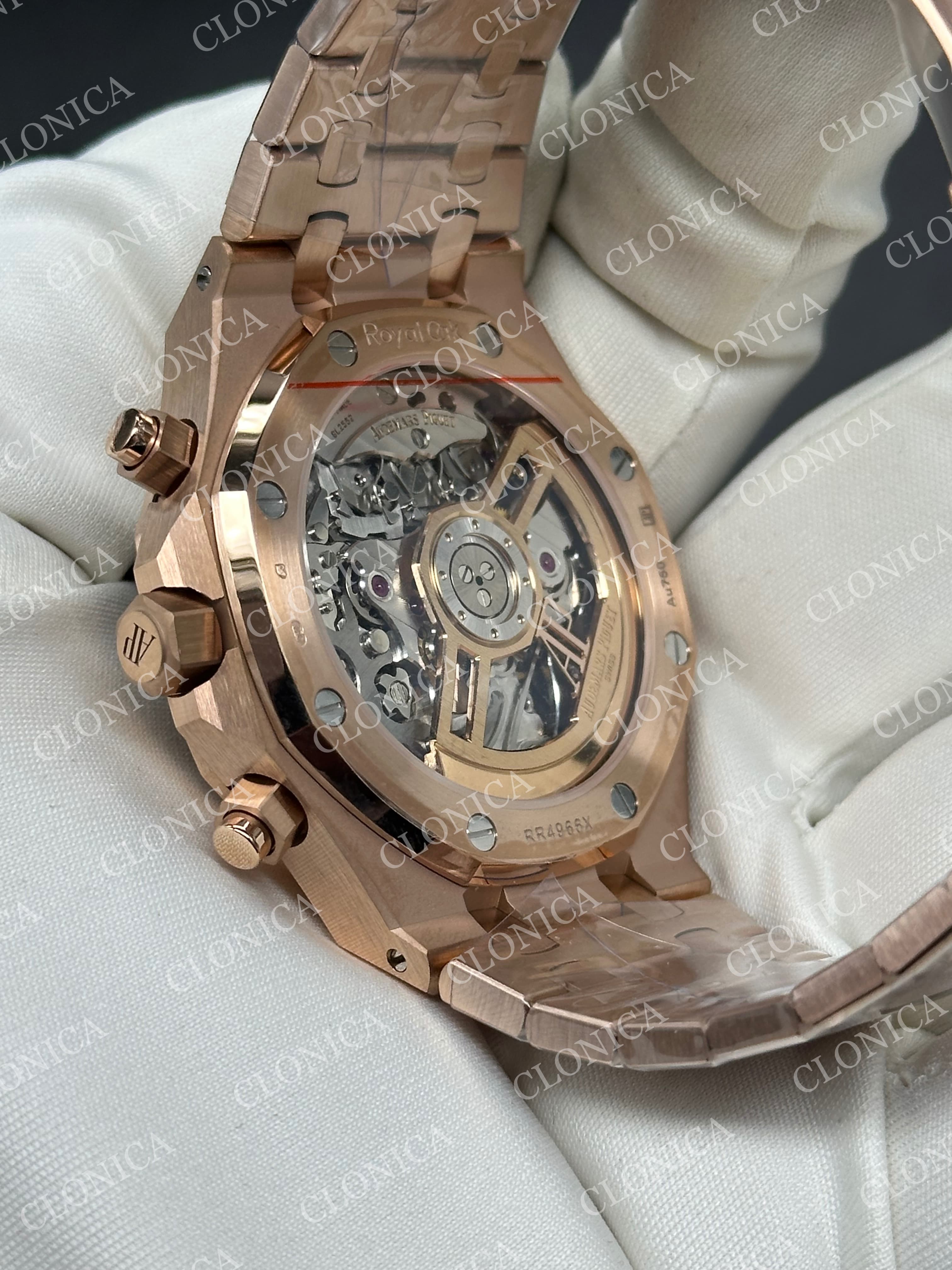 ROYAL OAK CHRONO 26240 RG BLUE DIAL ON RG BRACELET SA4401 SUPER CLONE — view 5