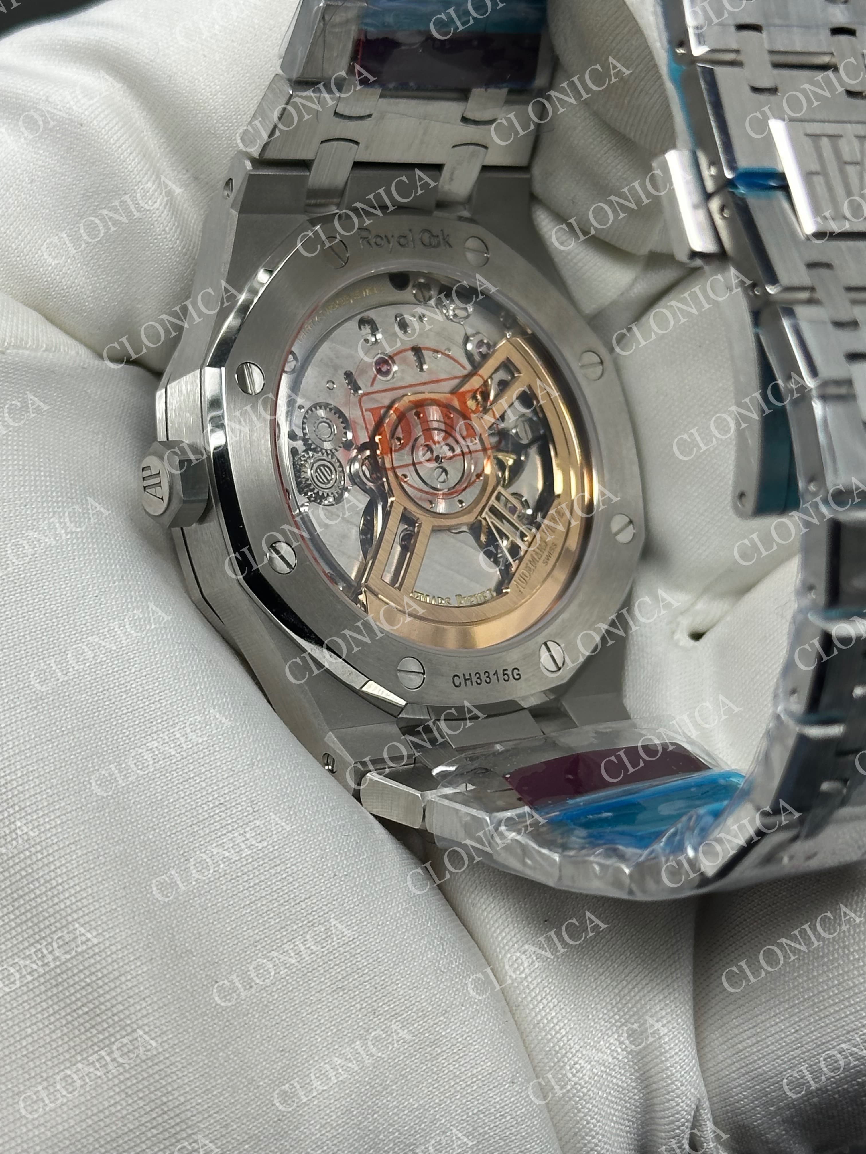 ROYAL OAK 41MM 15510 SS 1:1 BLUE TEXTURED DIAL ON SS BRACELET SUPER CLONE A4302 — view 5