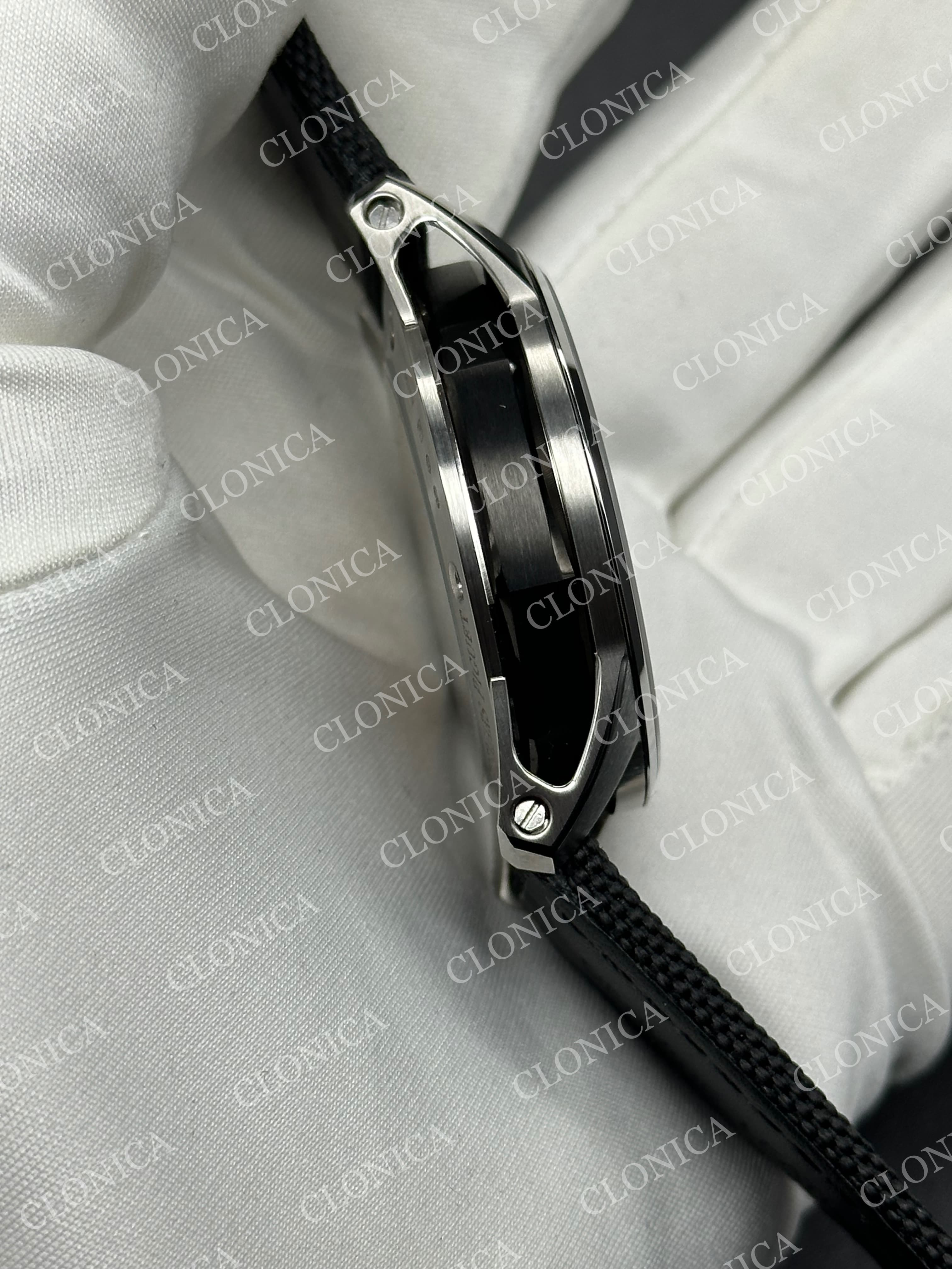 ROYAL OAK 41MM code 11.59 SS 1:1 BALCK/BLUE TEXTURED DIAL ON TEXTILE BRACELET SUPER CLONE A4302 — view 6