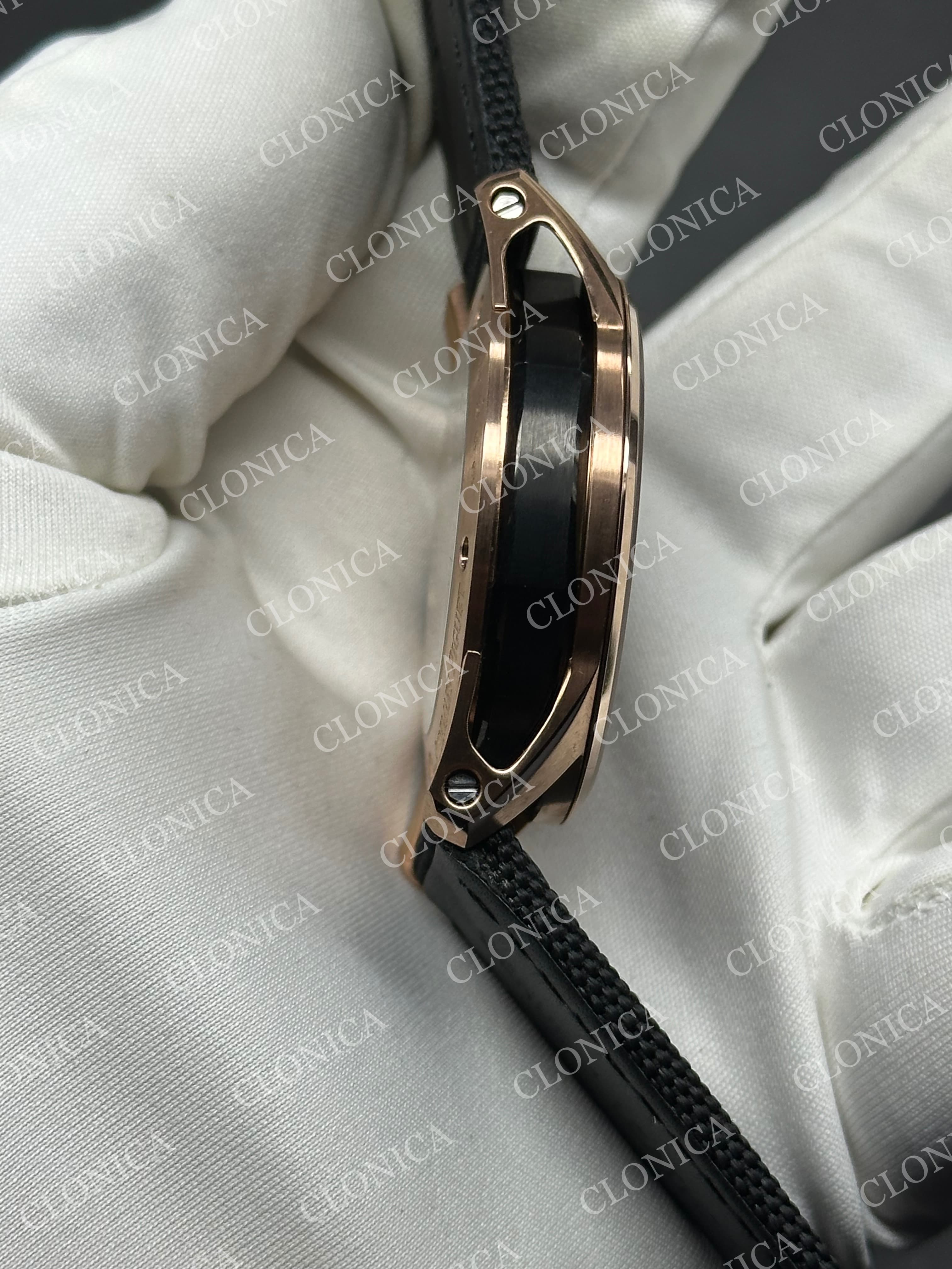 ROYAL OAK 41MM code 11.59 RG 1:1 BALCK/BLUE TEXTURED DIAL ON TEXTILE BRACELET SUPER CLONE A4302 — view 6