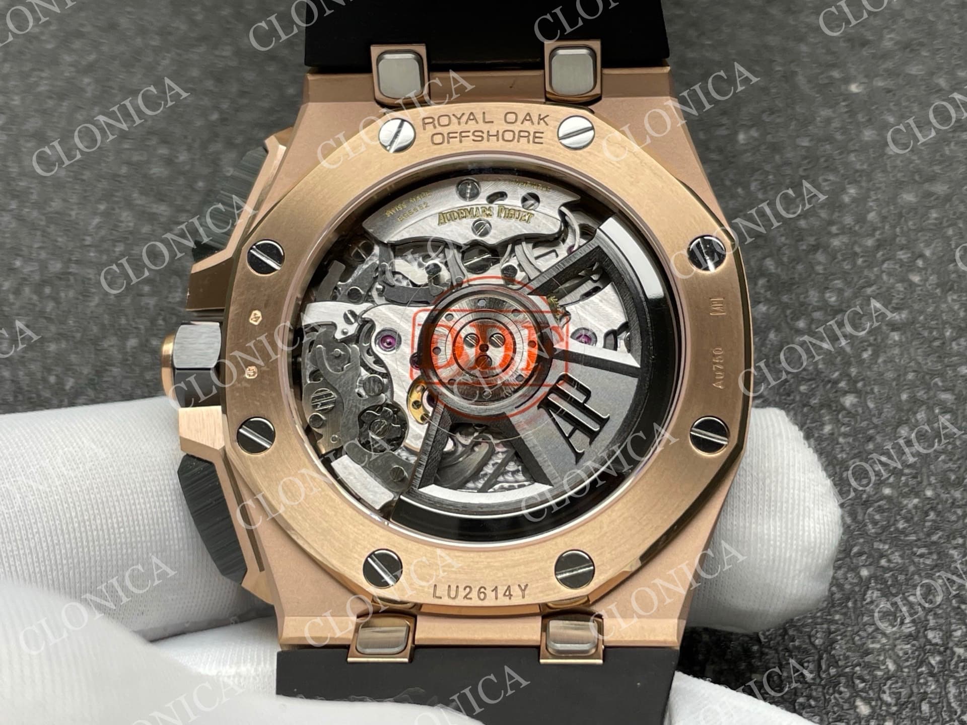 ROYAL OAK OFFSHORE 43MM 26420 CERAMIC BEZEL RG GAIN WEIGHT DDF 1:1 BLACK DIAL ON BLACK RUBBER STRAP DD4401 SUPER CLONE — view 8