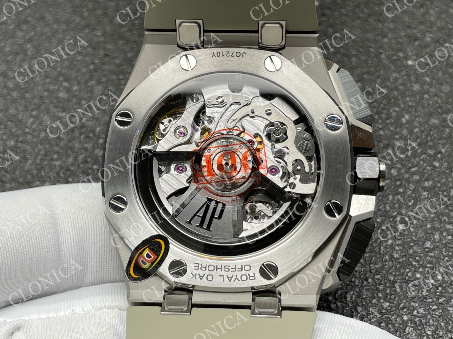 ROYAL OAK OFFSHORE 43MM 26420 CERAMIC BEZEL SS DDF 1:1 GRAY DIAL ON RUBBER STRAP DD4401 SUPER CLONE — view 8