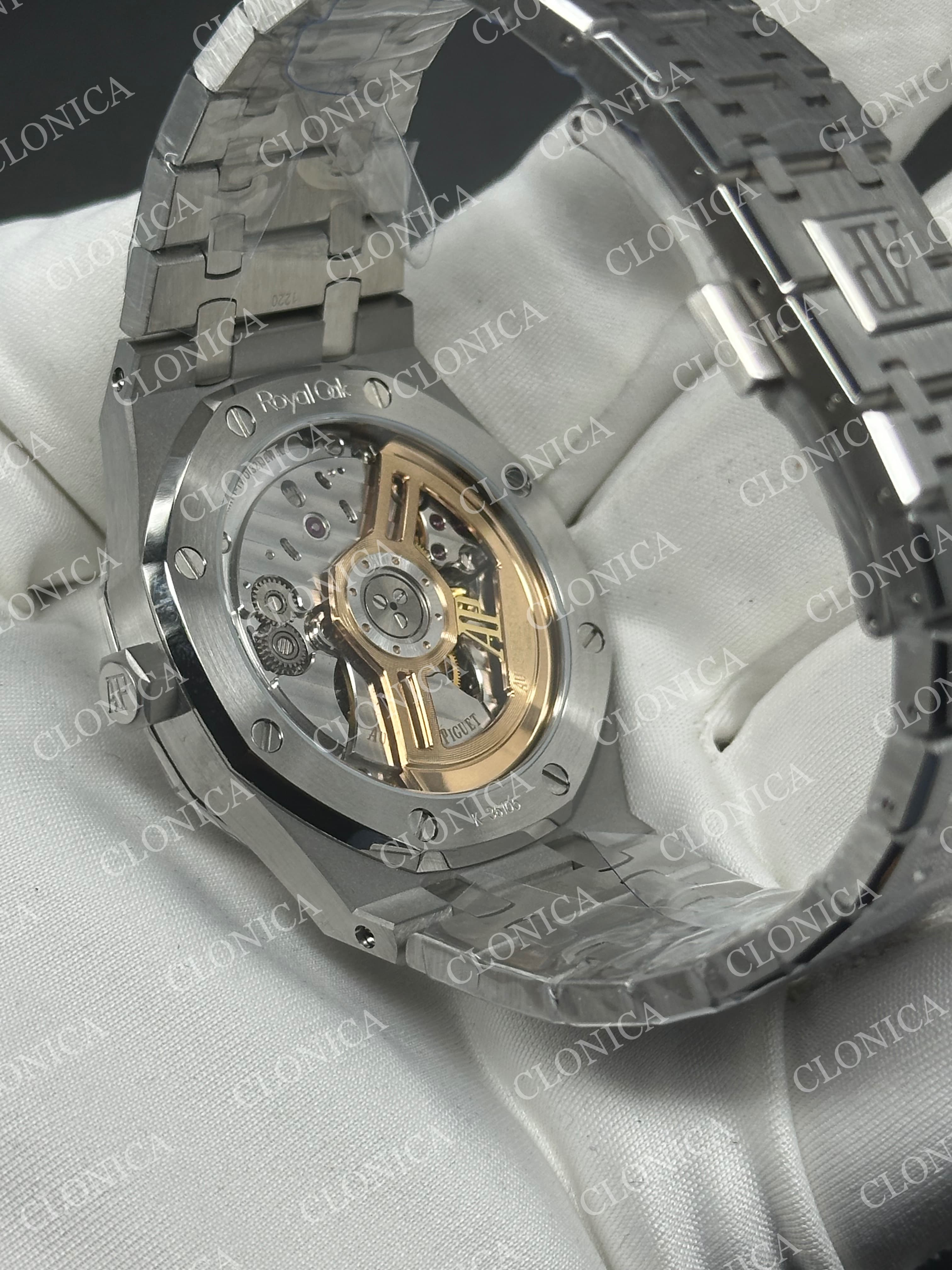 ROYAL OAK 41MM 15510 SS 1:1 WHITE TEXTURED DIAL ON SS BRACELET SUPER CLONE A4302 — view 5