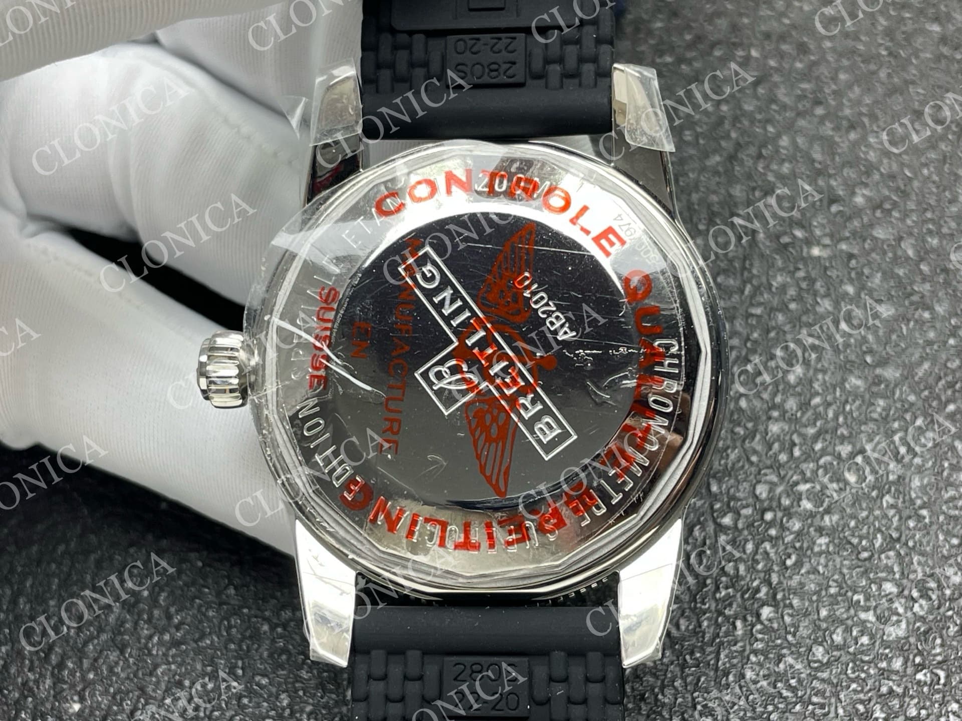 SUPEROCEAN 42MM AB2010 SS BLACK DIAL BLACK CERAMIC BEZEL ON BLACK RUBBER STRAP A2824 — view 8