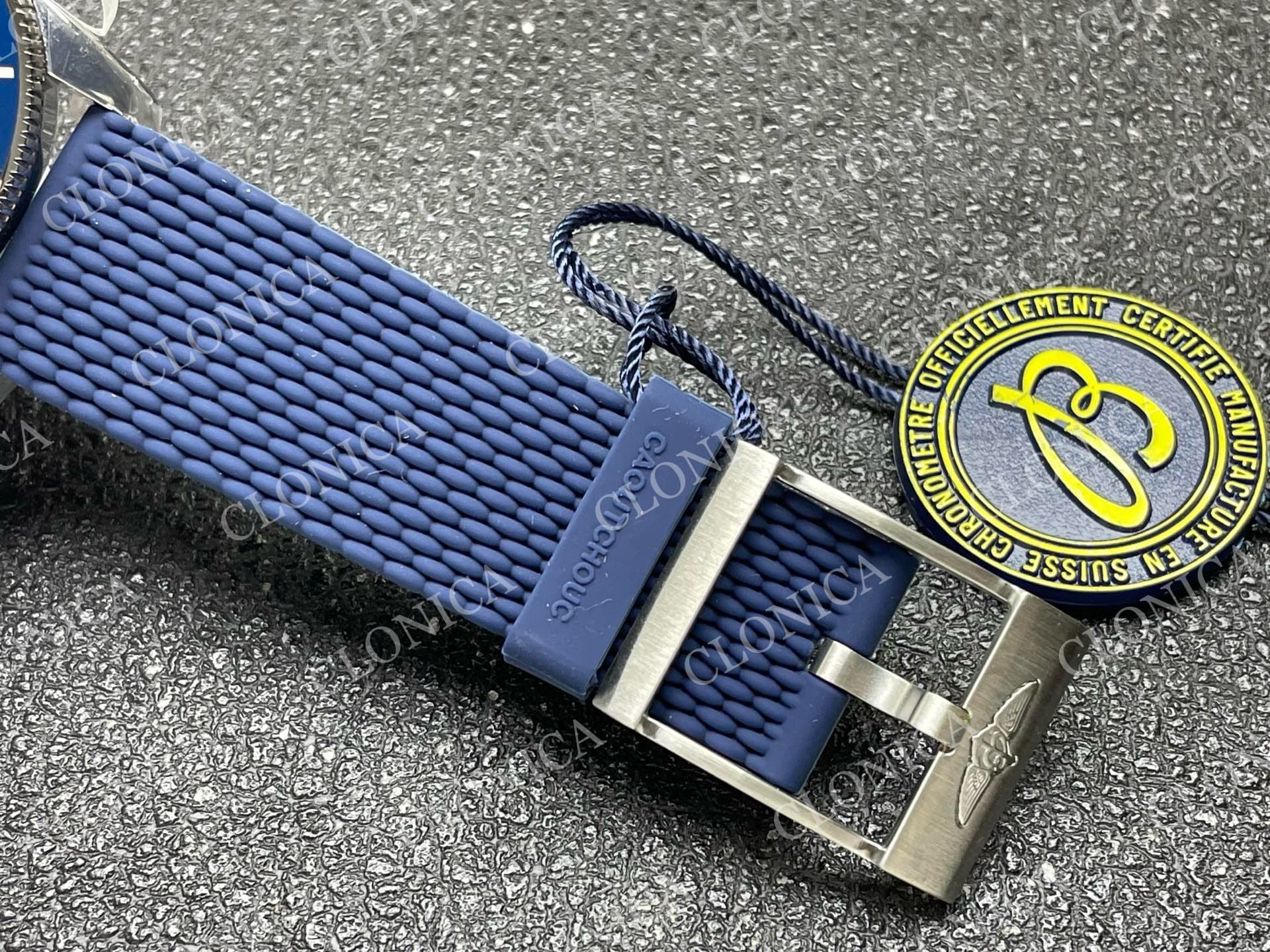 SUPEROCEAN 42MM AB2010 SS BLUE DIAL BLUE CERAMIC BEZEL ON BLUE RUBBER STRAP A2824 — view 5