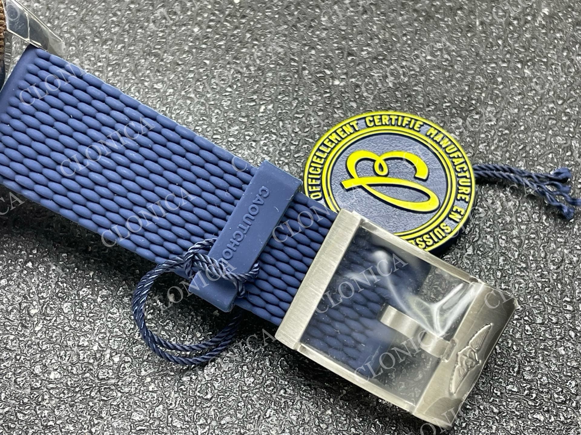 SUPEROCEAN 42MM AB2010 SS/RG BLUE DIAL BLUE CERAMIC BEZEL ON BLUE RUBBER STRAP A2824 — view 5