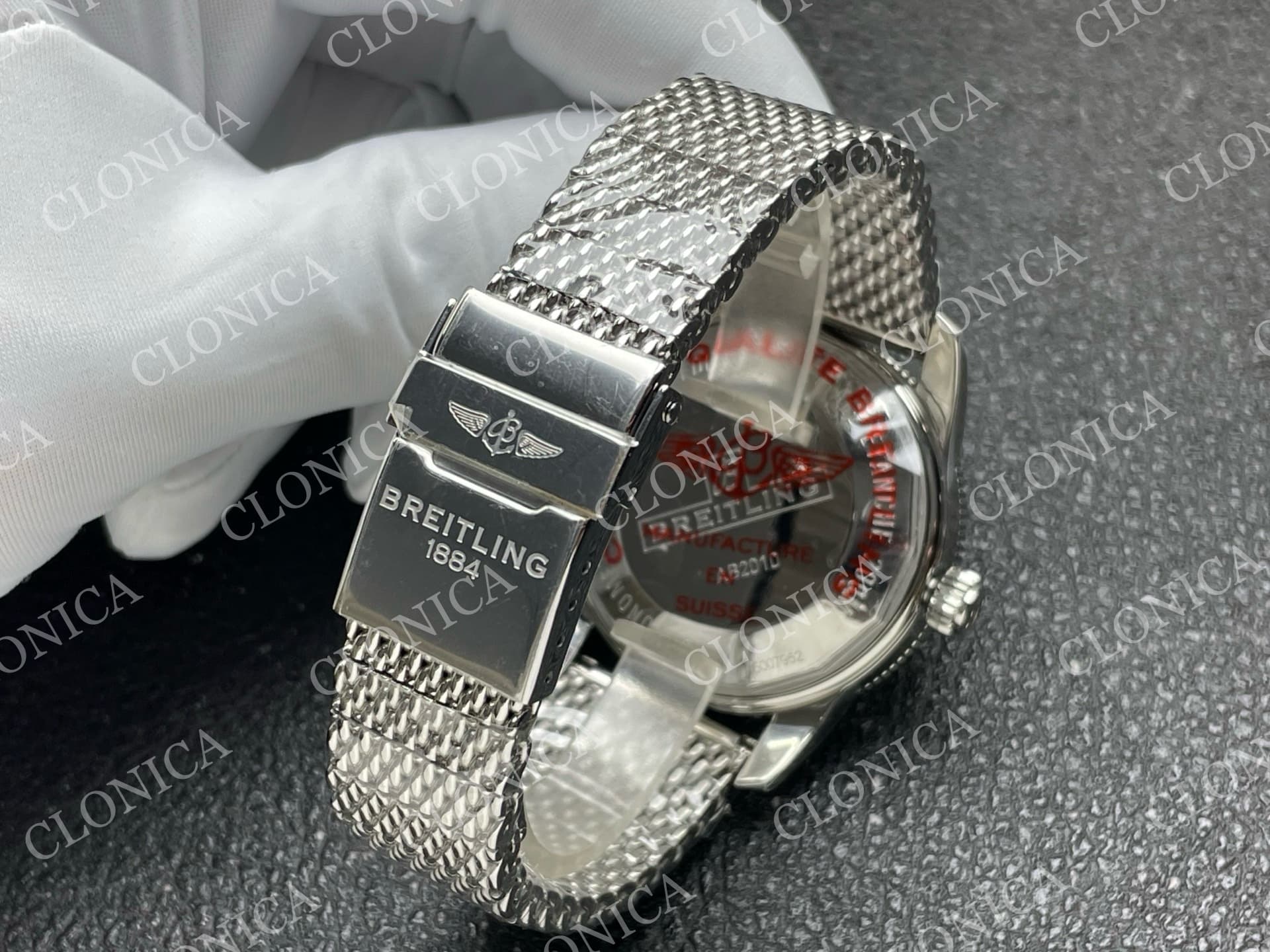 SUPEROCEAN 42MM AB2010 SS GREEN DIAL BLACK CERAMIC BEZEL ON SS BRACELET A2824 — view 5