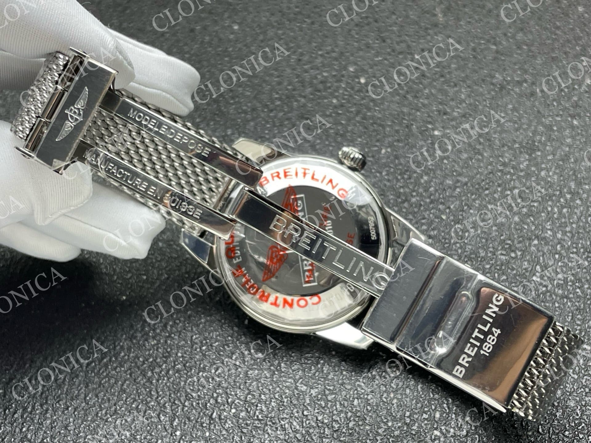 SUPEROCEAN 42MM AB2010 SS GREEN DIAL BLACK CERAMIC BEZEL ON SS BRACELET A2824 — view 6