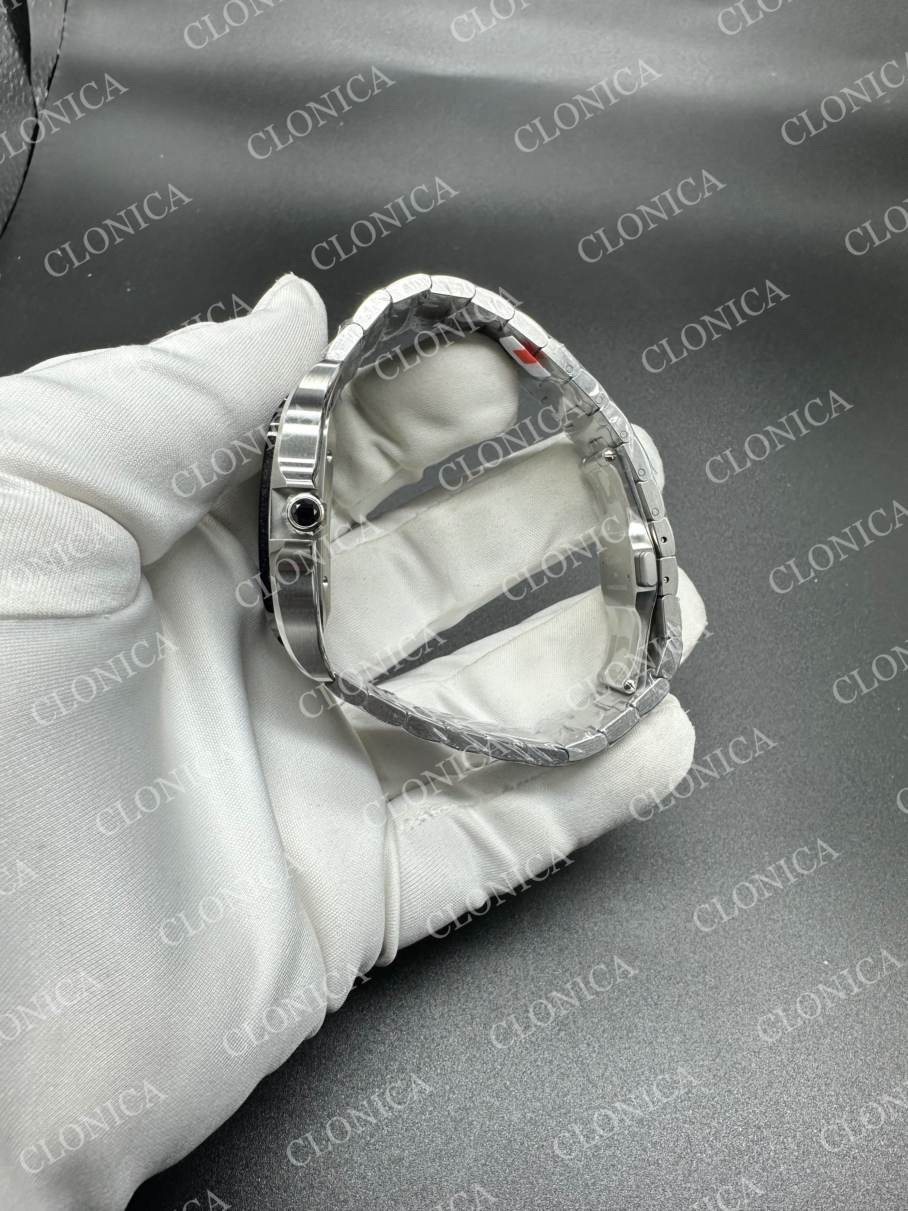 SANTOS DE CARTIER 40MM 1:1 GRAY DIAL ON SS SMARTLINKS BRACELET — view 4