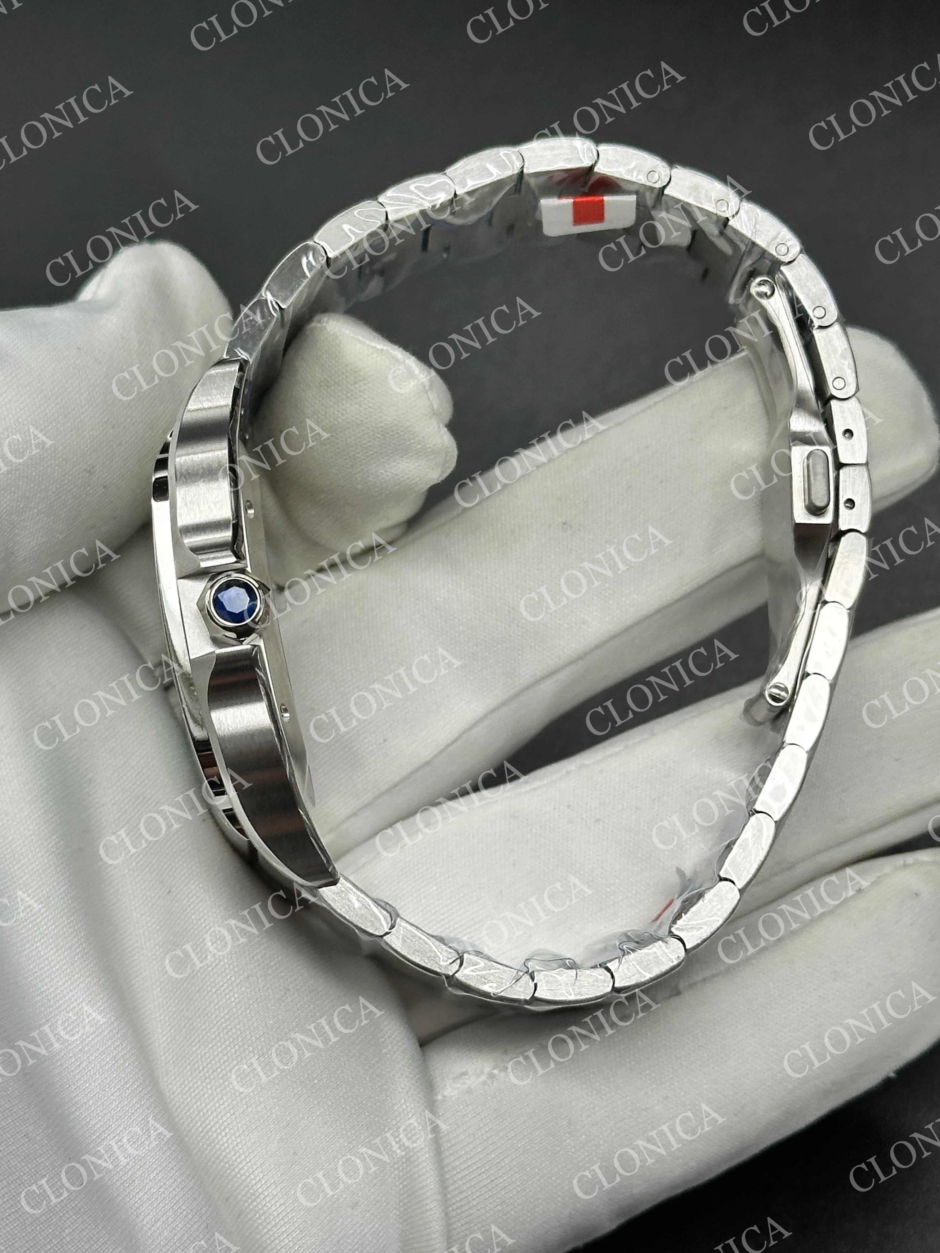 SANTOS DE CARTIER 40MM 1:1 GREEN DIAL ON SS SMARTLINKS BRACELET — view 4