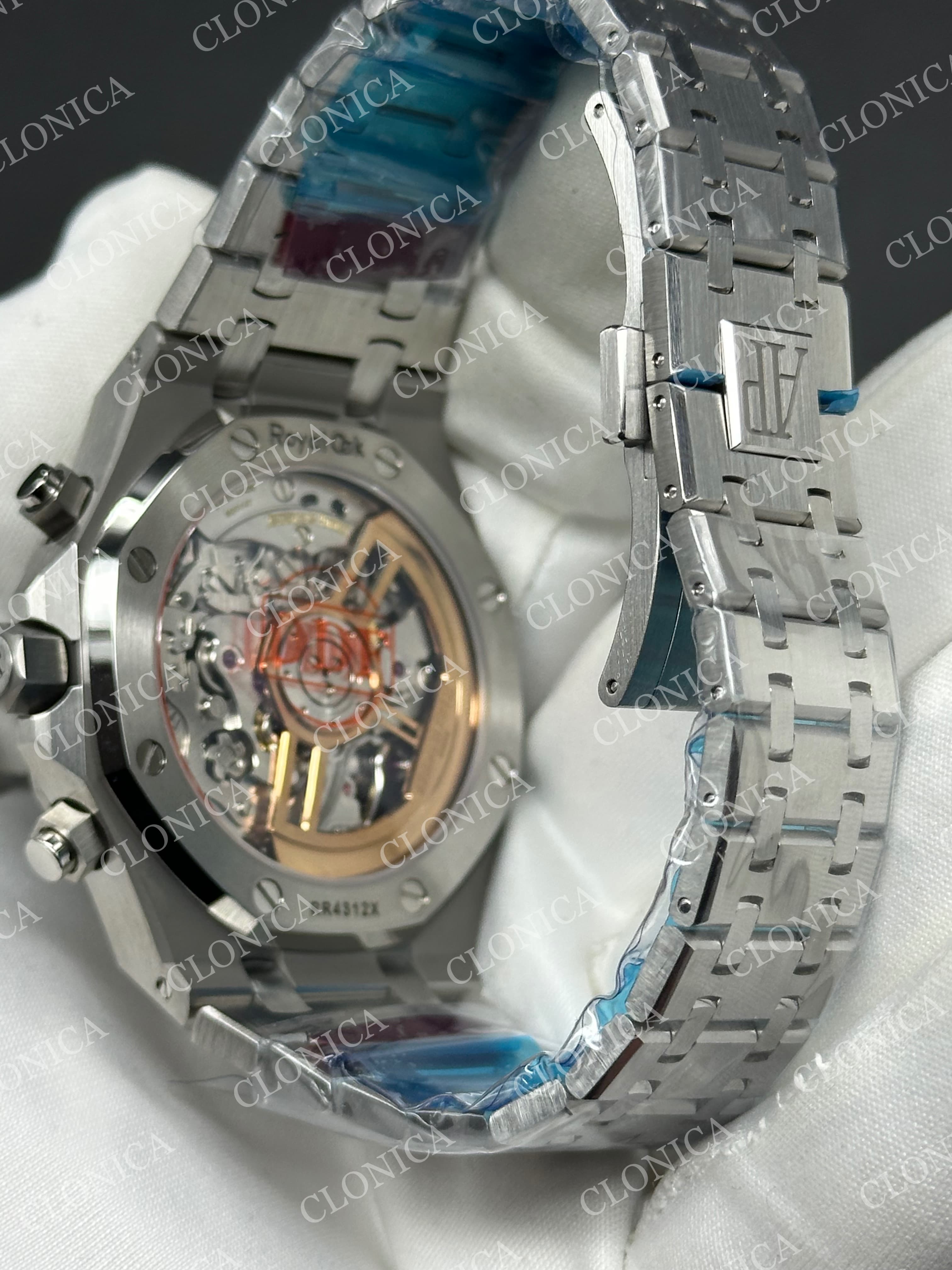 ROYAL OAK CHRONO 26240 SS BLACK DIAL ON SS BRACELET SA4401 SUPER CLONE — view 5