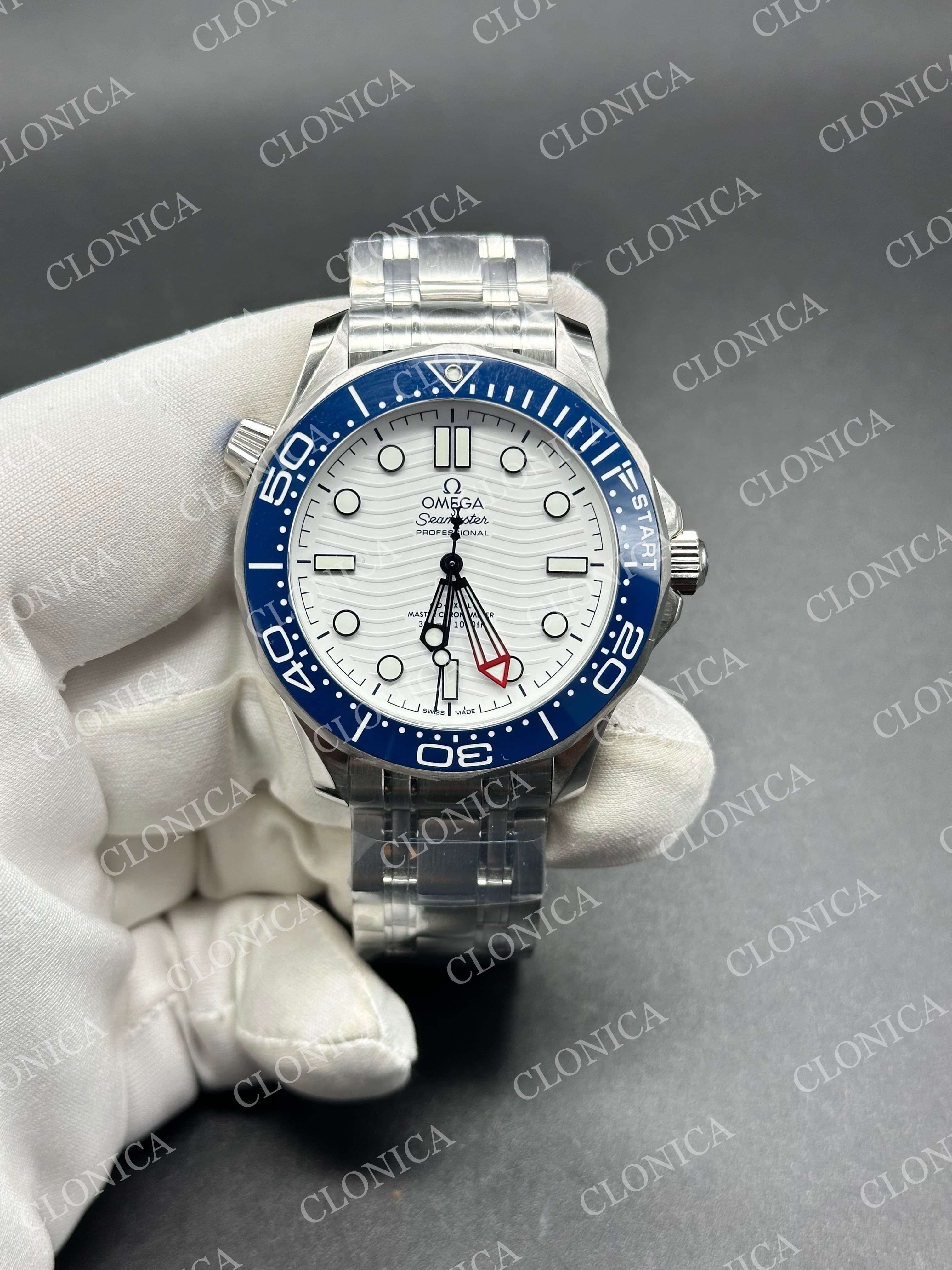 SEAMASTER DIVER 300M AMERICAS CUP SS 1:1 WHITE WAVE CERAMIC DIAL — view 1
