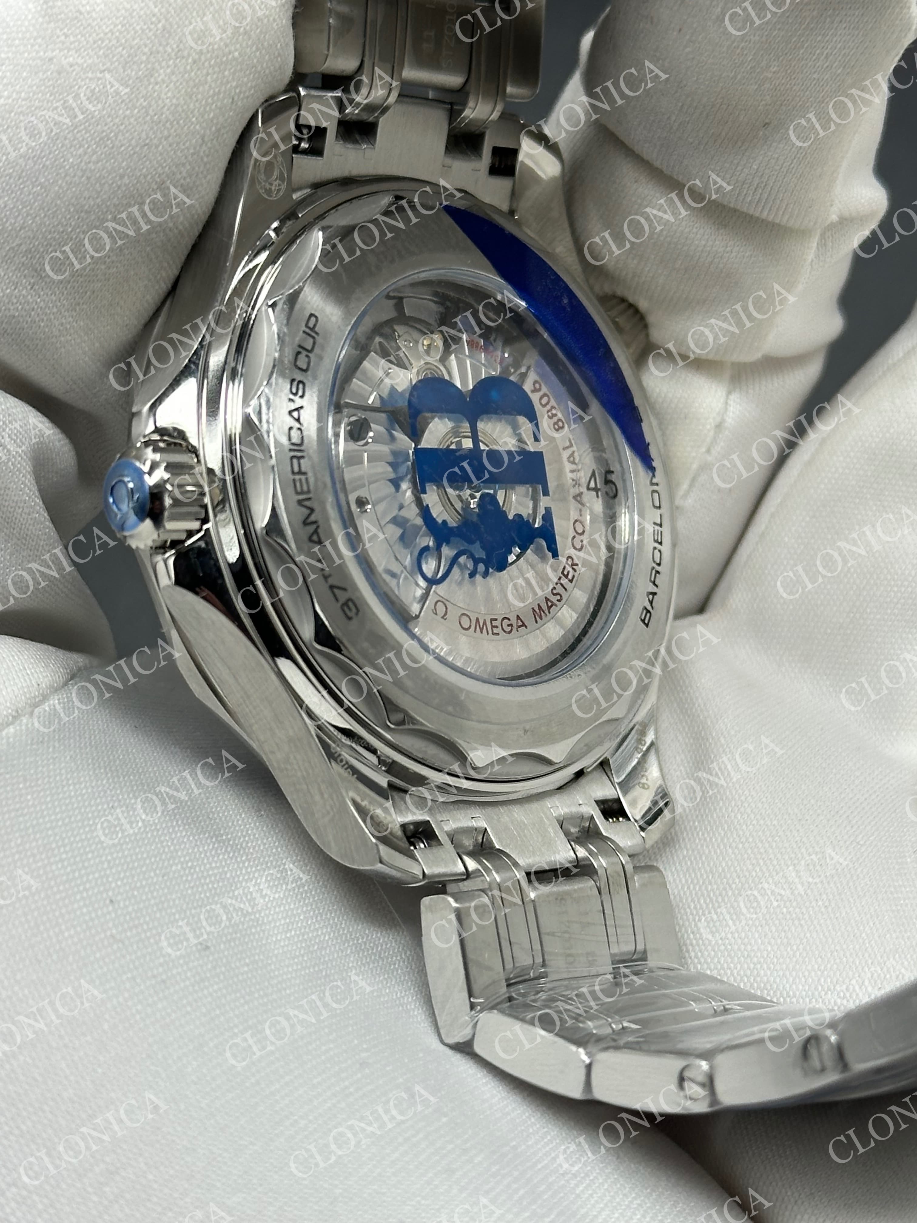 SEAMASTER DIVER 300M AMERICAS CUP SS 1:1 WHITE WAVE CERAMIC DIAL — view 5