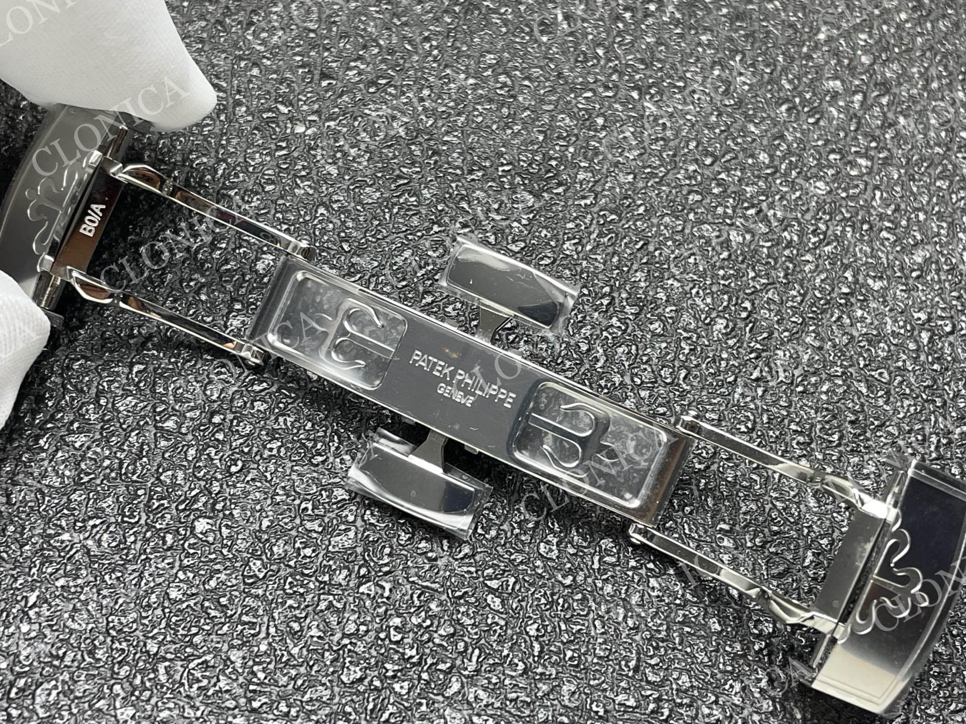 AQUANAUT 5968 SS GRAY DIAL ON ORANGE RUBBER STRAP — view 5