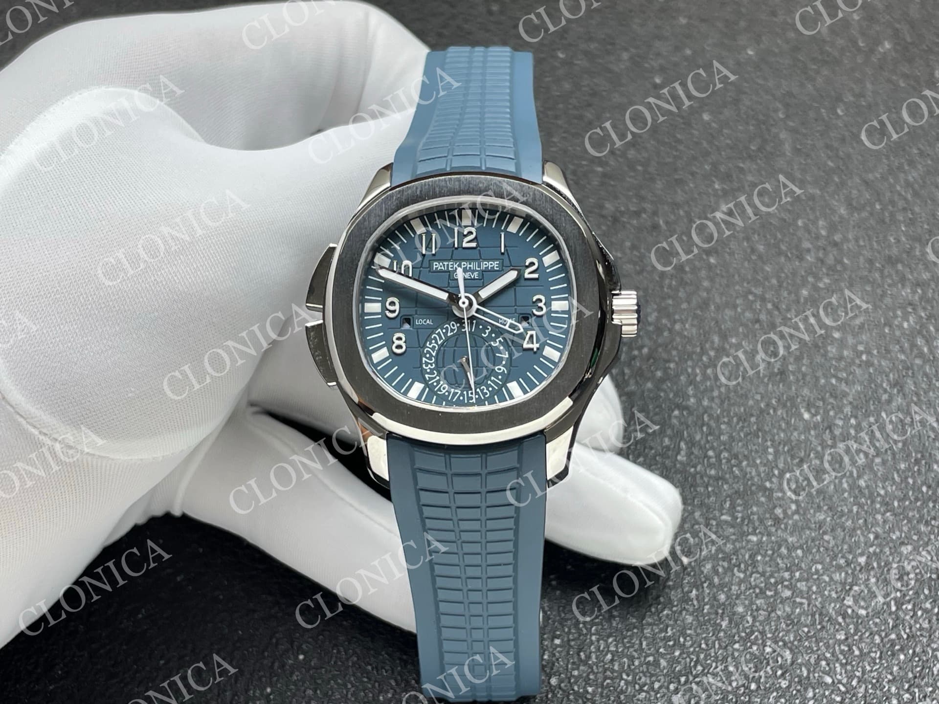 AQUANAUT 5164G SS BLUE DIAL ON BLUE RUBBER — view 1