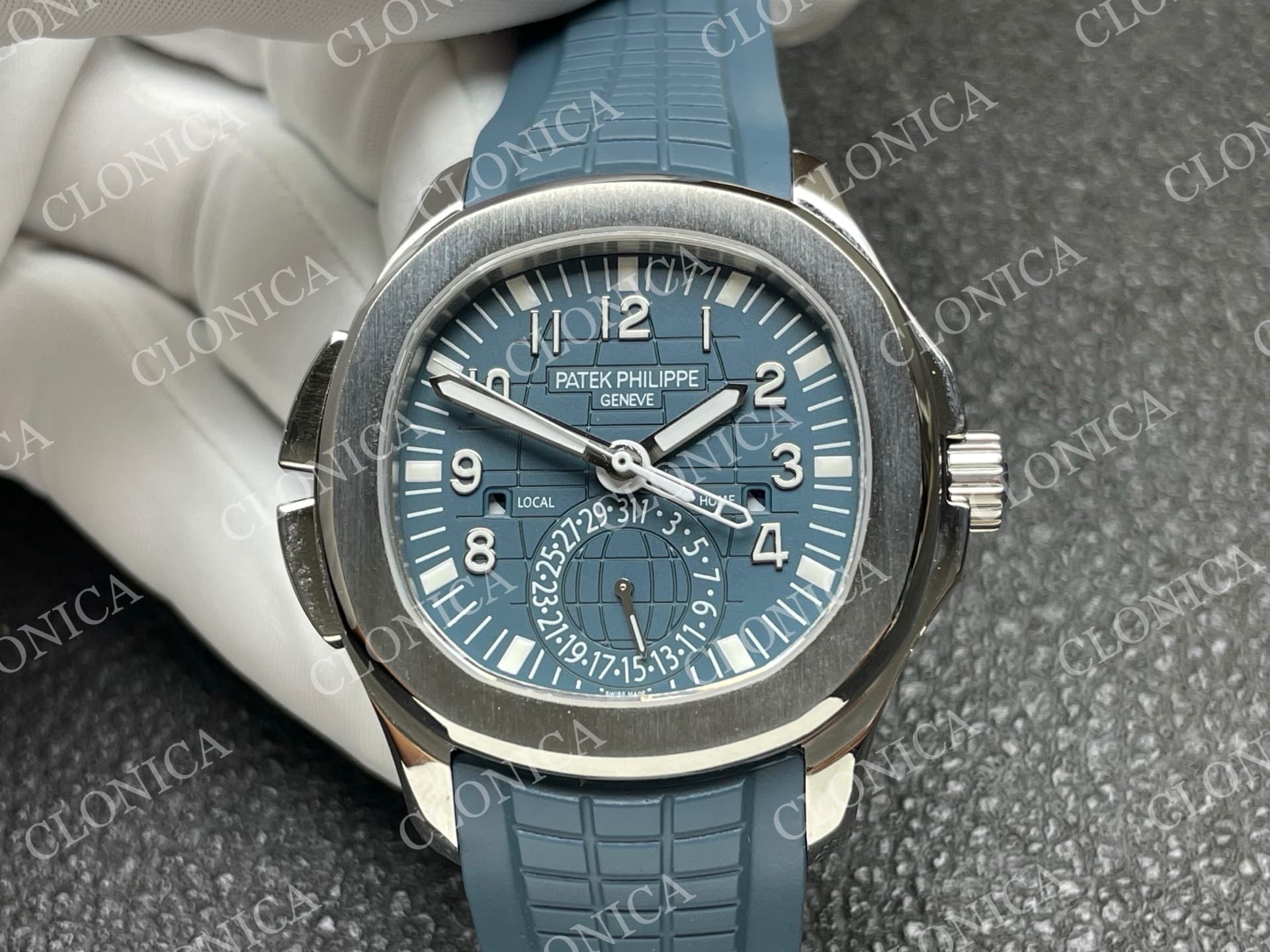 AQUANAUT 5164G SS BLUE DIAL ON BLUE RUBBER — view 3
