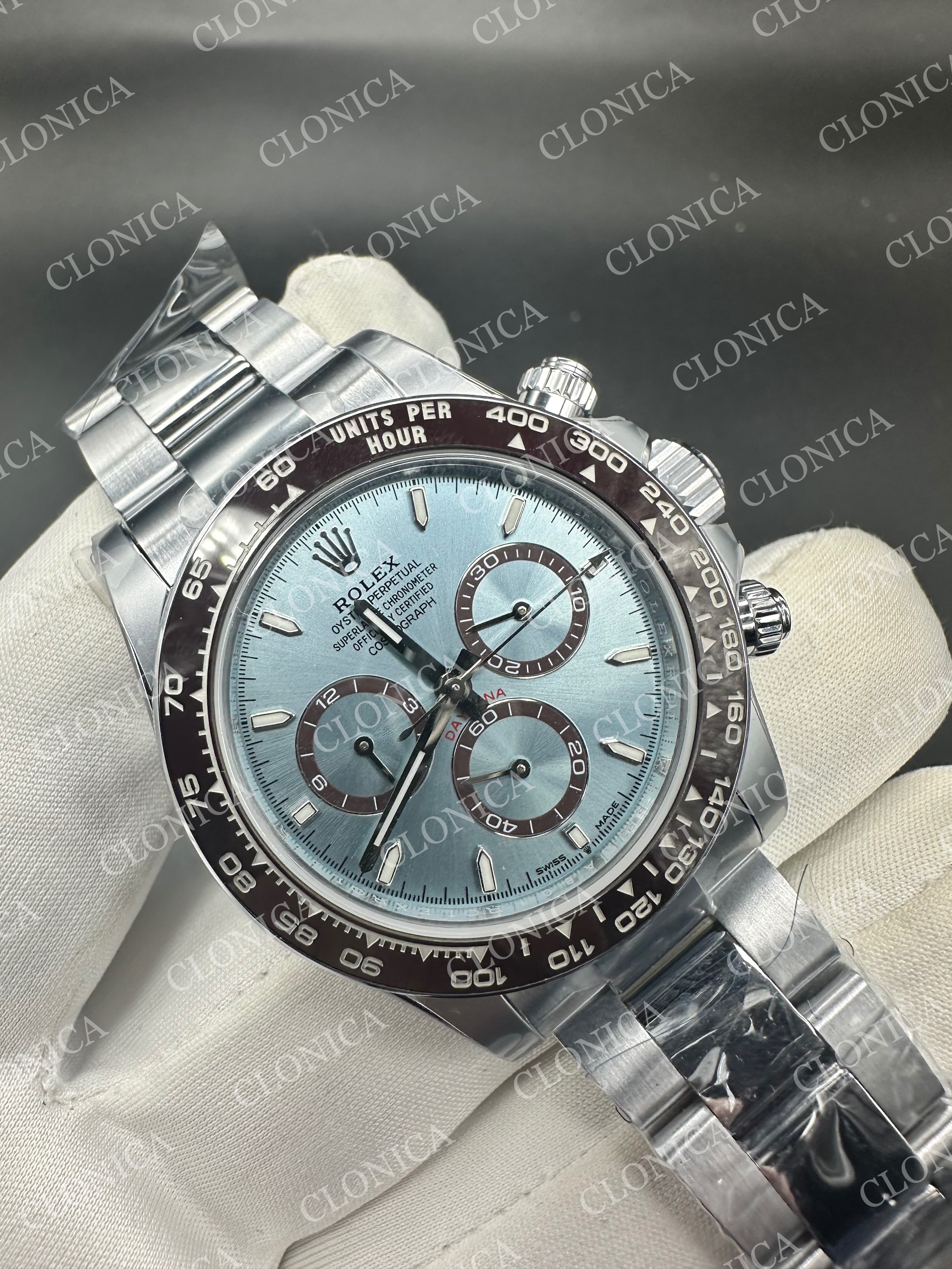 DAYTONA 126506 GAIN WEIGHT ICE BLUE DIAL STICK MARKERS ON BRACELET — view 2