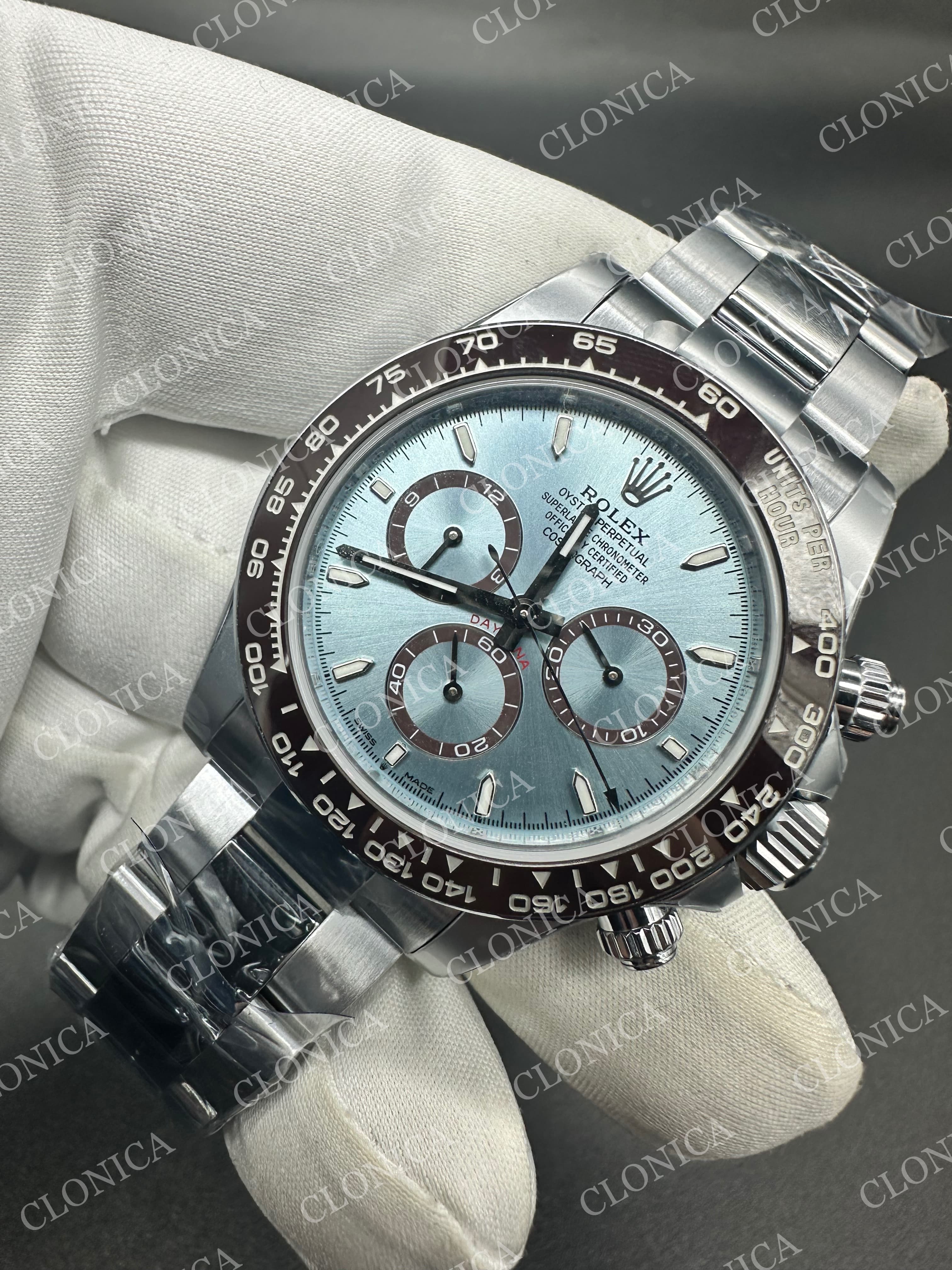 DAYTONA 126506 GAIN WEIGHT ICE BLUE DIAL STICK MARKERS ON BRACELET — view 3