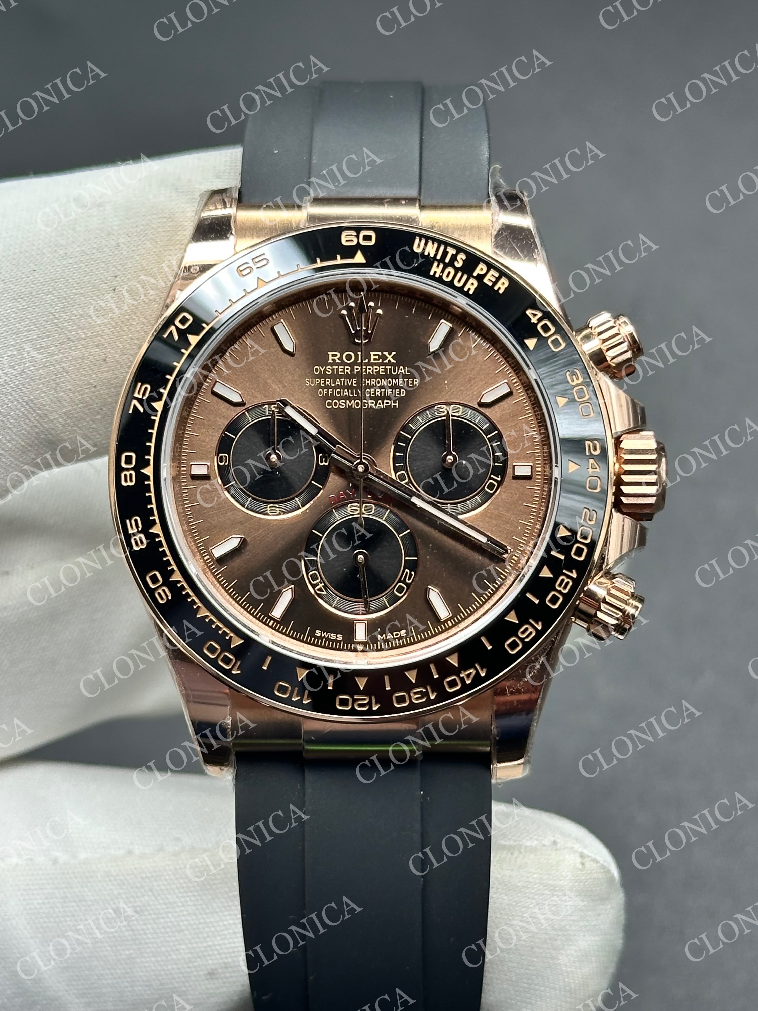DAYTONA 126515 RG GAIN WEIGHT BROWN DIAL BLACK SUBDIAL ON OYSTERFLEX STRAP — view 1
