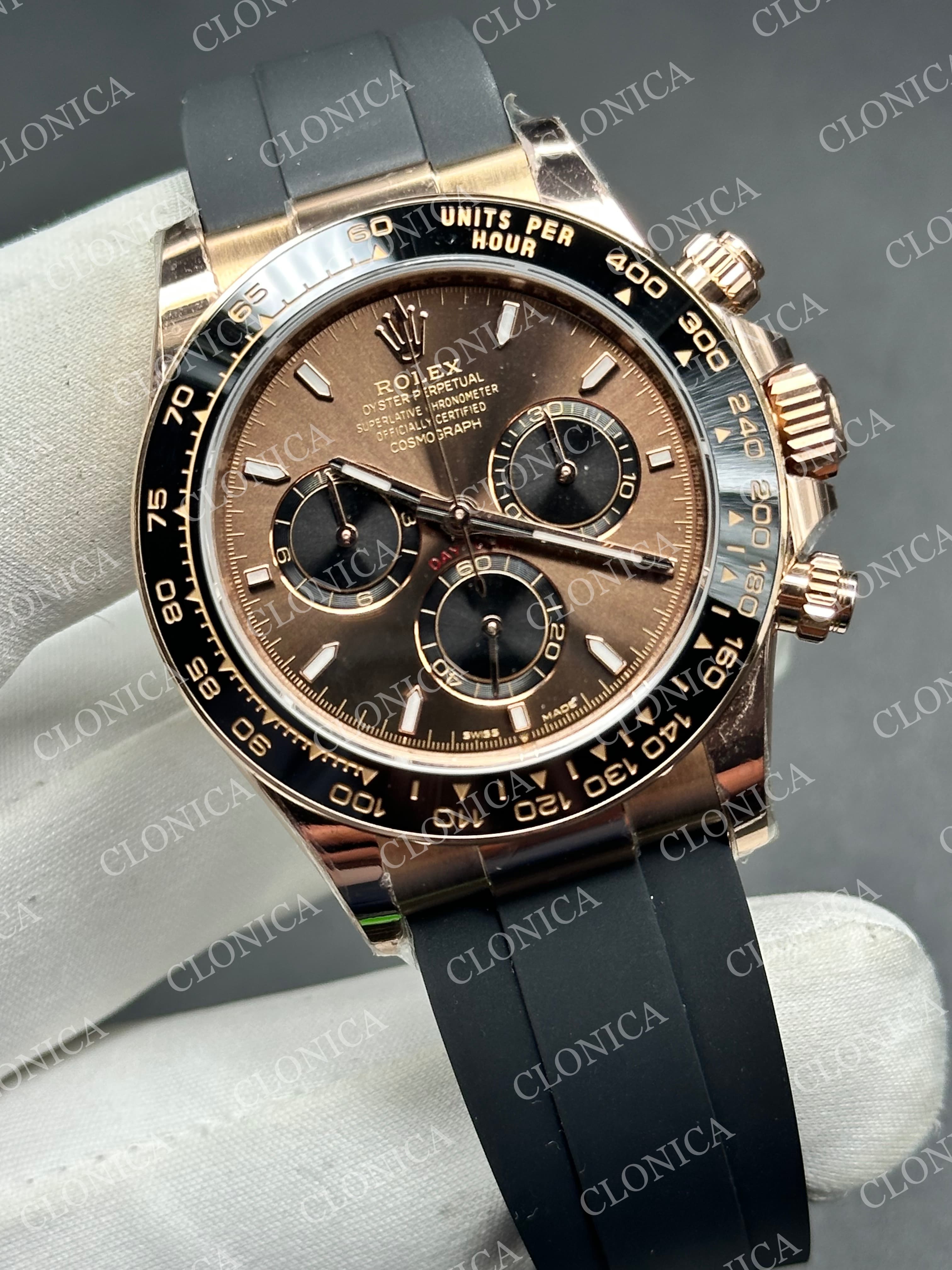 DAYTONA 126515 RG GAIN WEIGHT BROWN DIAL BLACK SUBDIAL ON OYSTERFLEX STRAP — view 2
