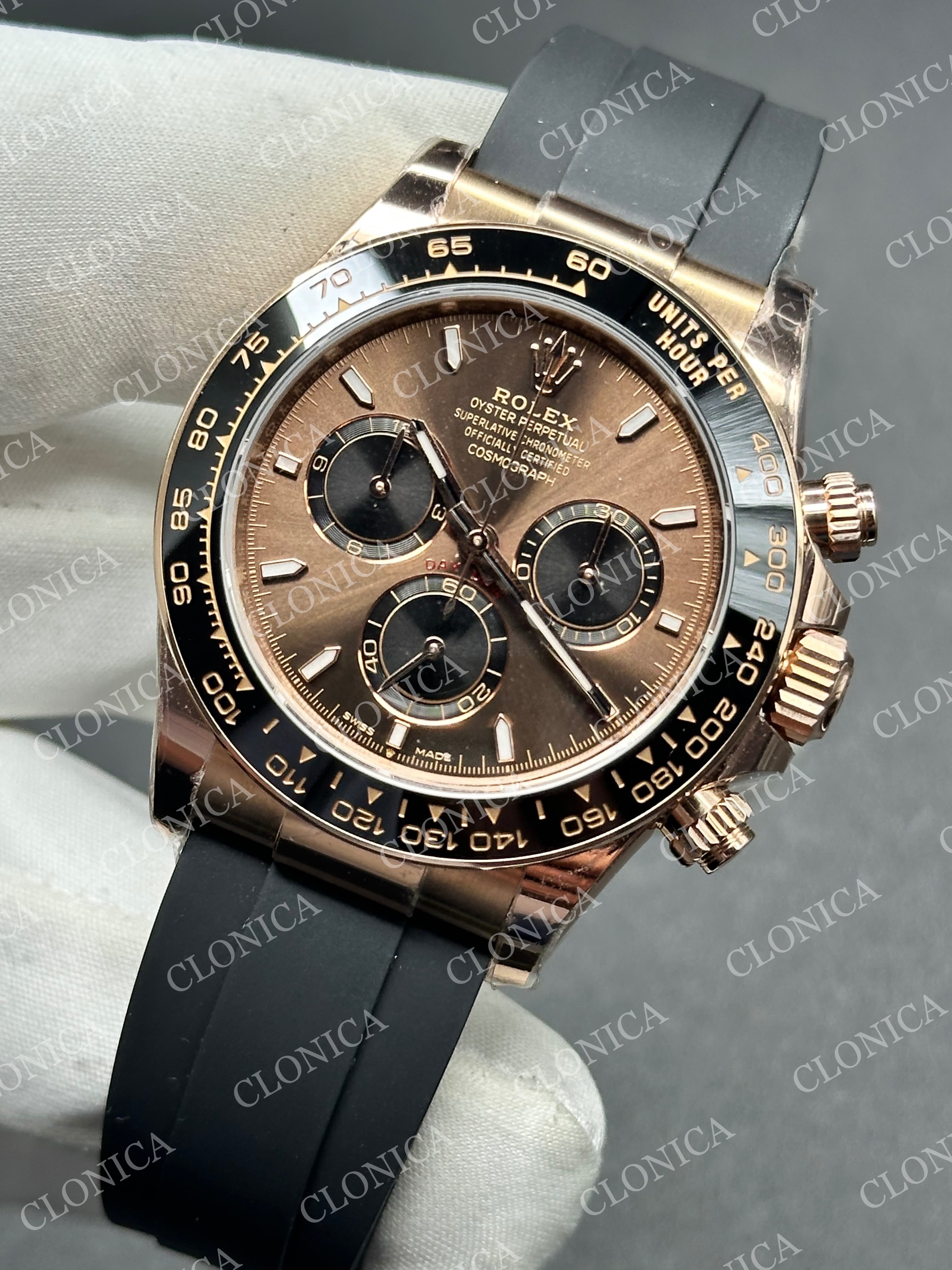 DAYTONA 126515 RG GAIN WEIGHT BROWN DIAL BLACK SUBDIAL ON OYSTERFLEX STRAP — view 3