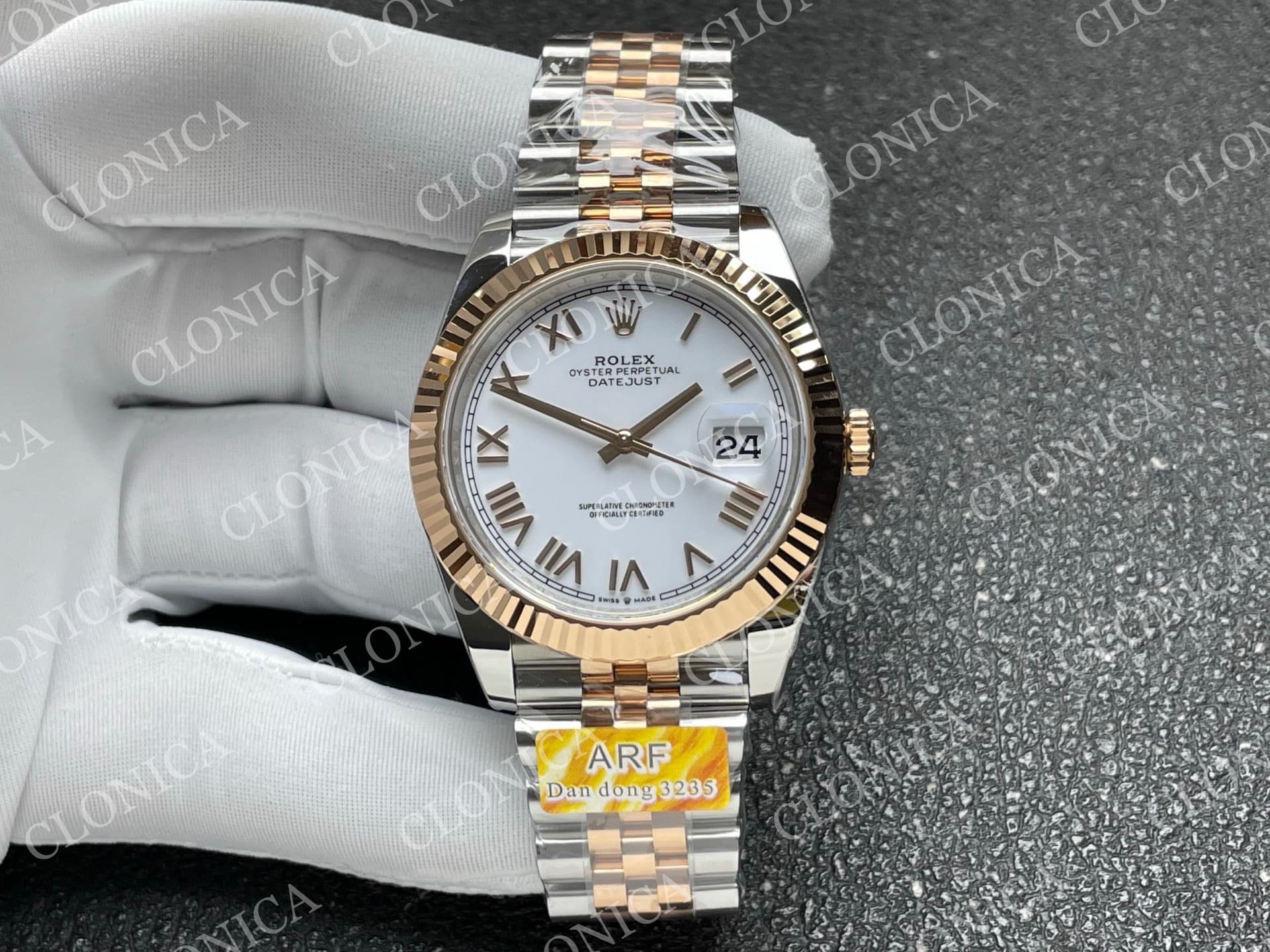 DATEJUST 41MM 126331 904 SS/RG WHITE DIAL ROMAN MARKER ON JUBILEE BRACELET