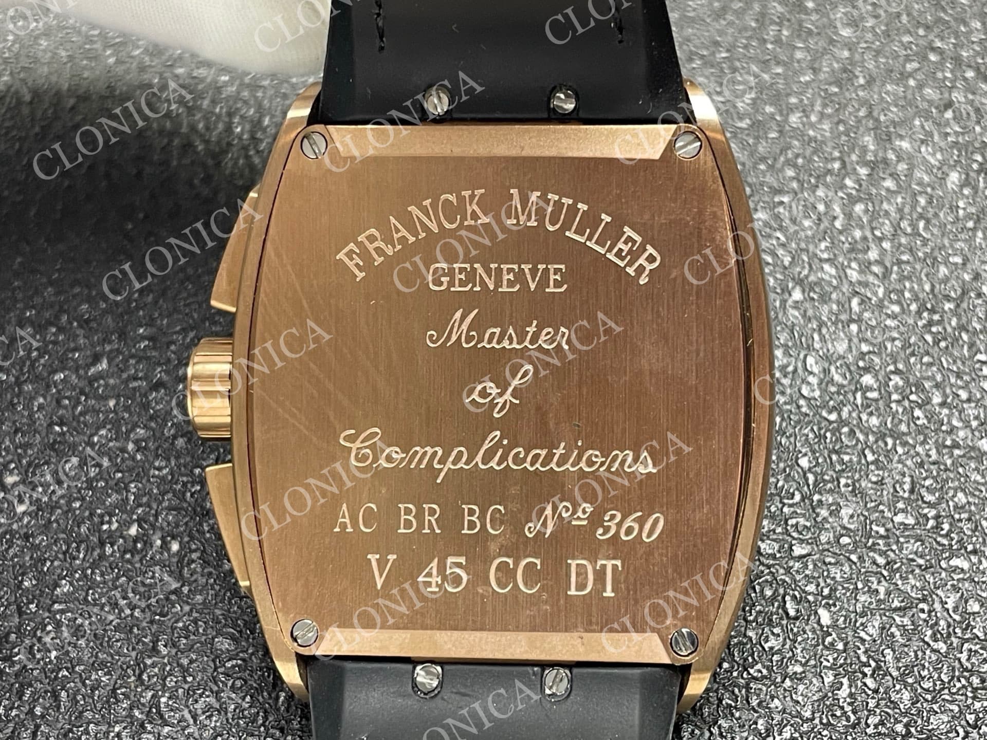 VANGUARD V45 CHRONO BRUSHED RG CASE GOLD INNER BEZEL BLACK DIAL — view 8