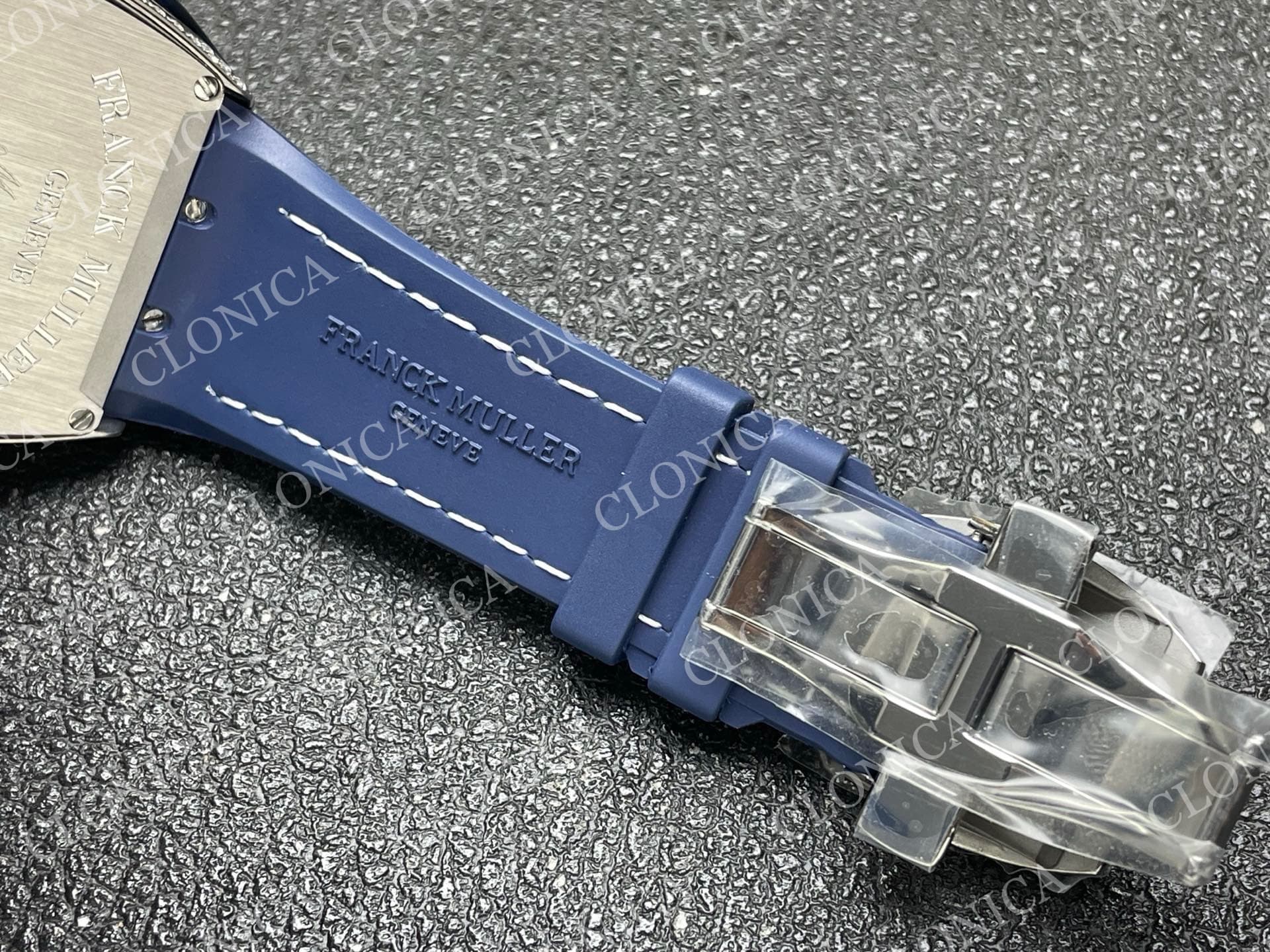 VANGUARD V45 CHRONO BRUSHED SS PAVE CRYSTALS BLUE DIAL — view 6