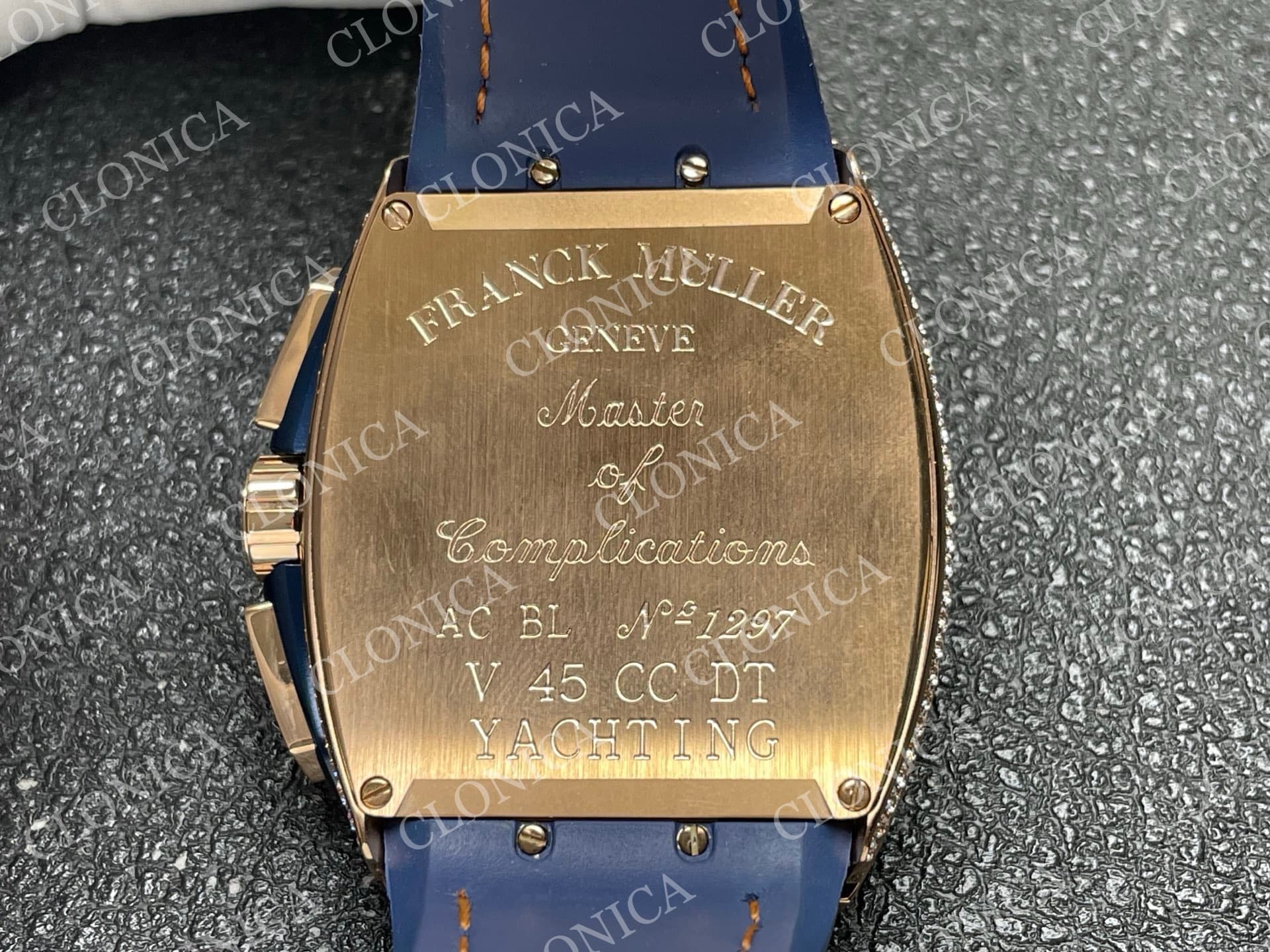 VANGUARD V45 CHRONO BRUSHED SS PAVE CRYSTALS DIAMOND DIAL — view 9