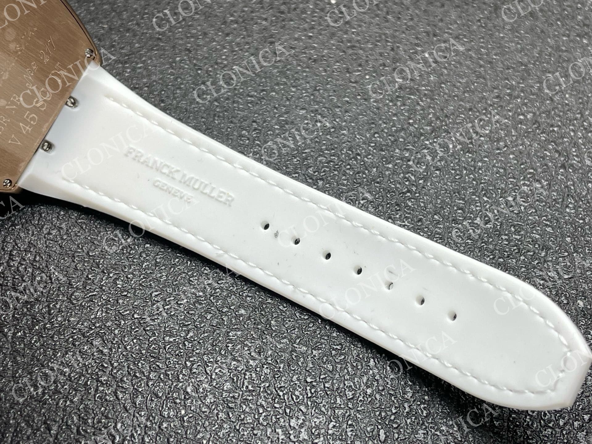 VANGUARD V45 RG WHITE TEXTURED DIAL ON WHITE GUMMY STRAP A2824 — view 6