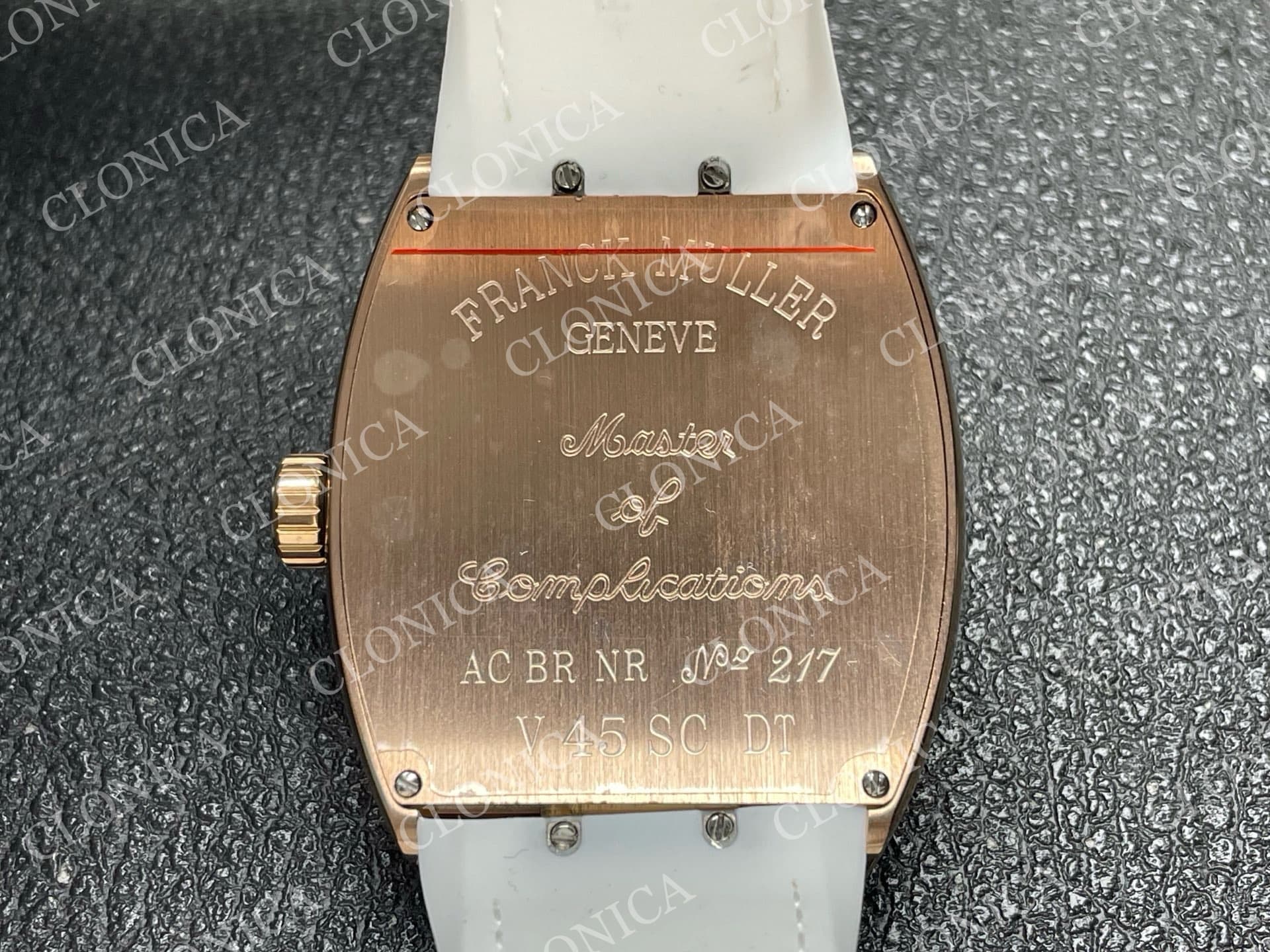 VANGUARD V45 RG WHITE TEXTURED DIAL ON WHITE GUMMY STRAP A2824 — view 8