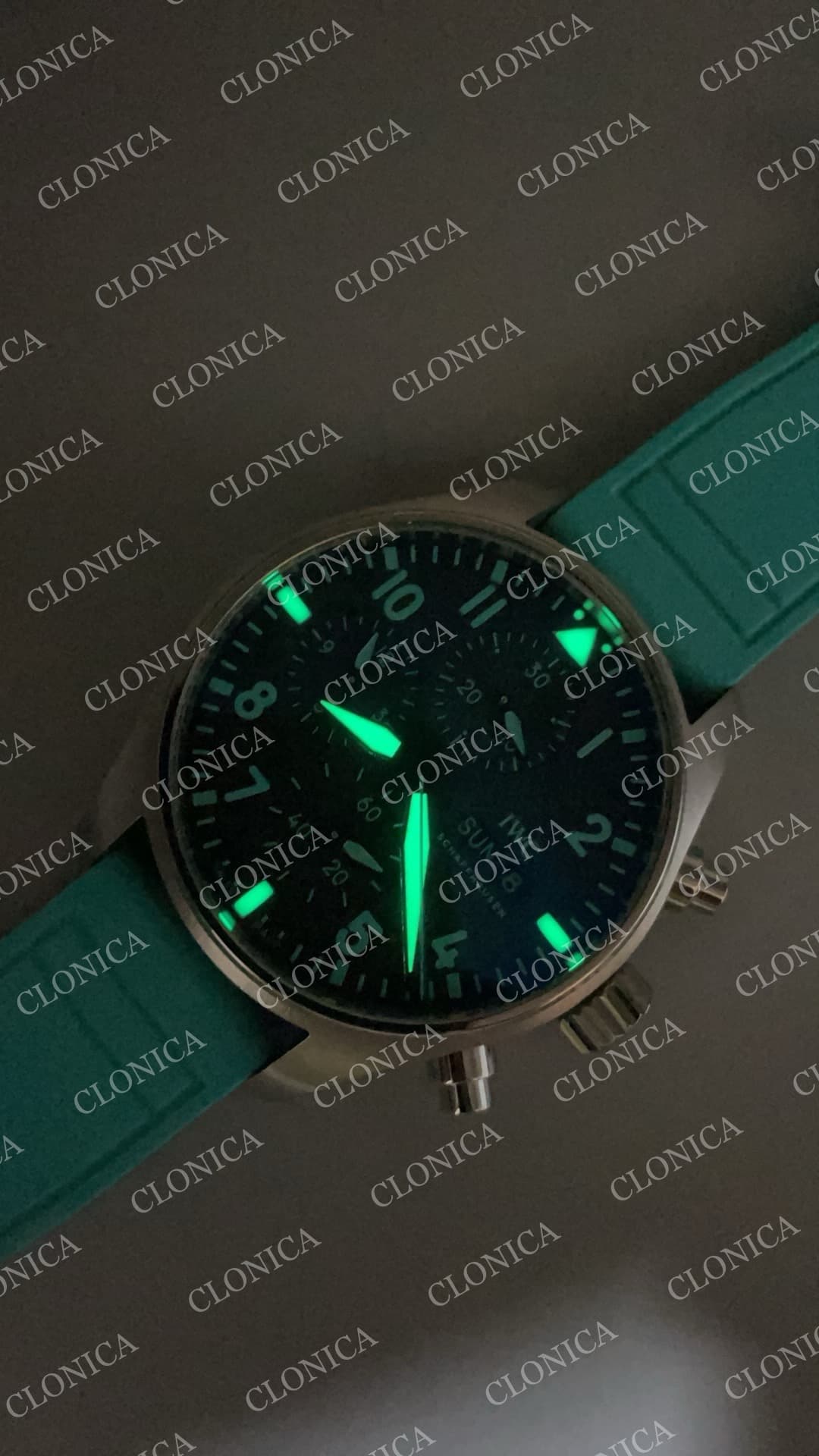 PILOT SS 1:1 BEST EDITION BLACK DIAL ON BLUE RUBBER STRAP A7750 — view 10