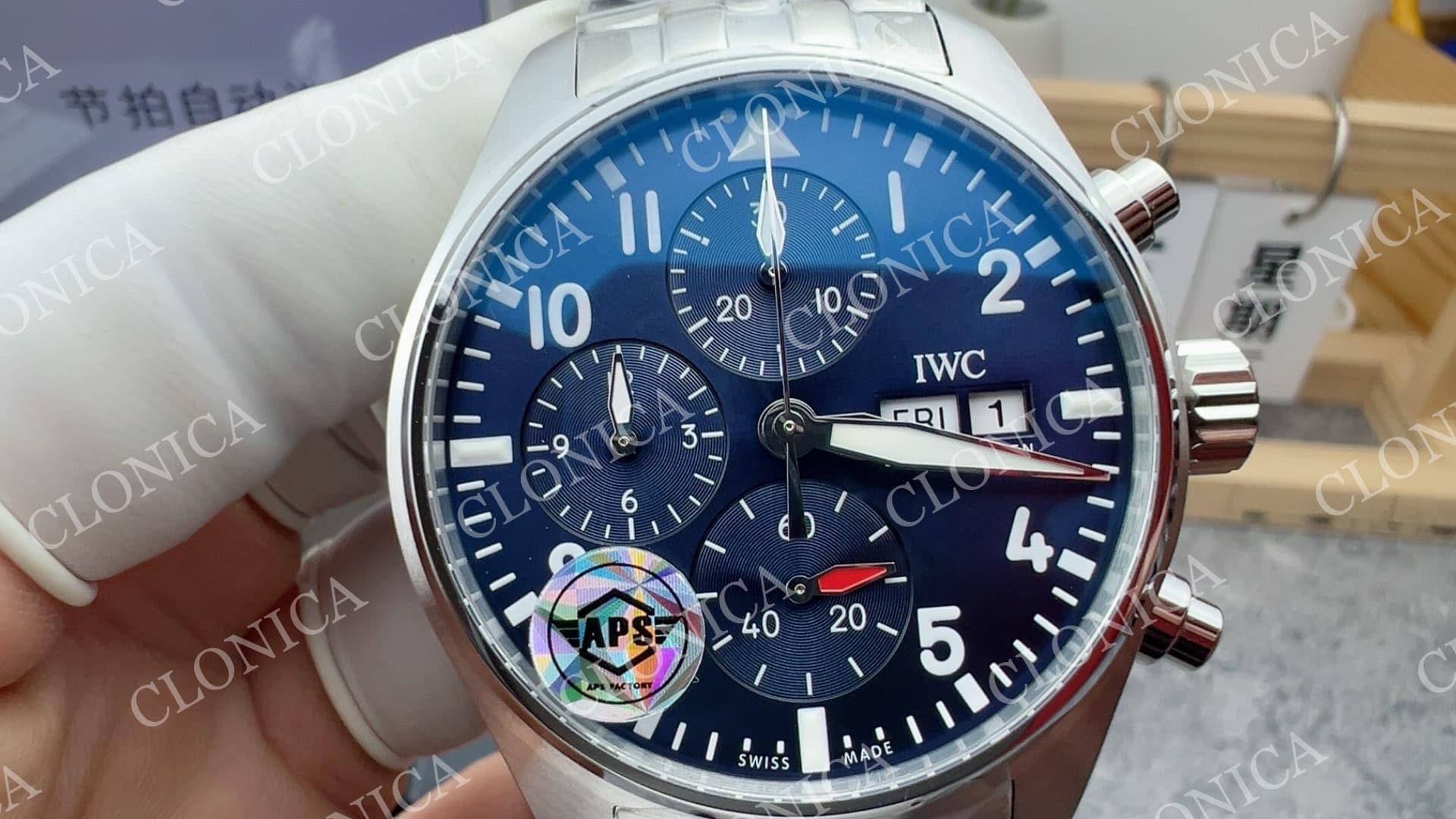 PILOT WATCH SS 1:1 BLUE DIAL ON SS BRACELET A69385 — view 2