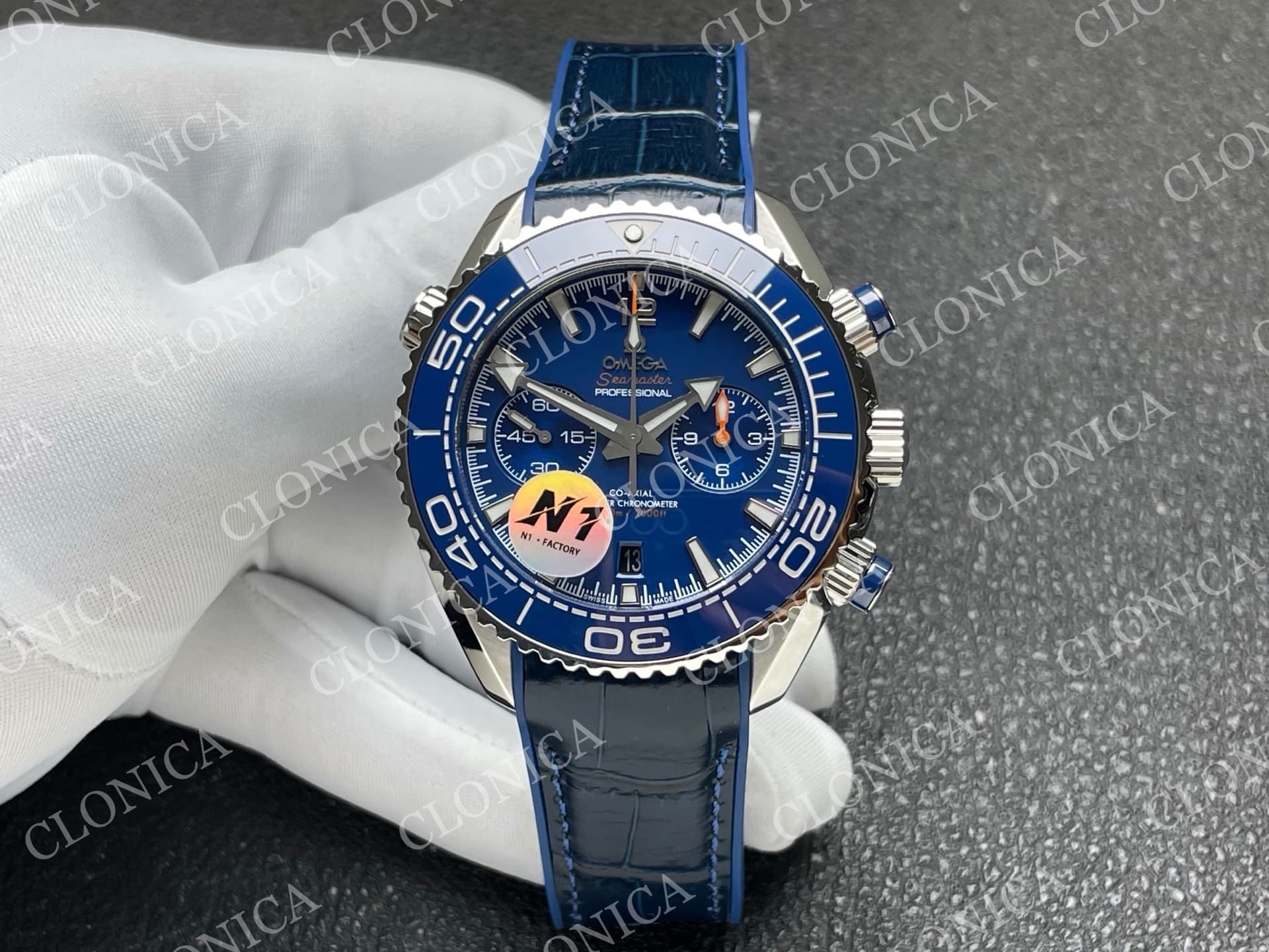 PLANET OCEAN MASTER CHRONOMETER BLUE CERAMIC BEZEL 1:1 BLUE DIAL — view 1
