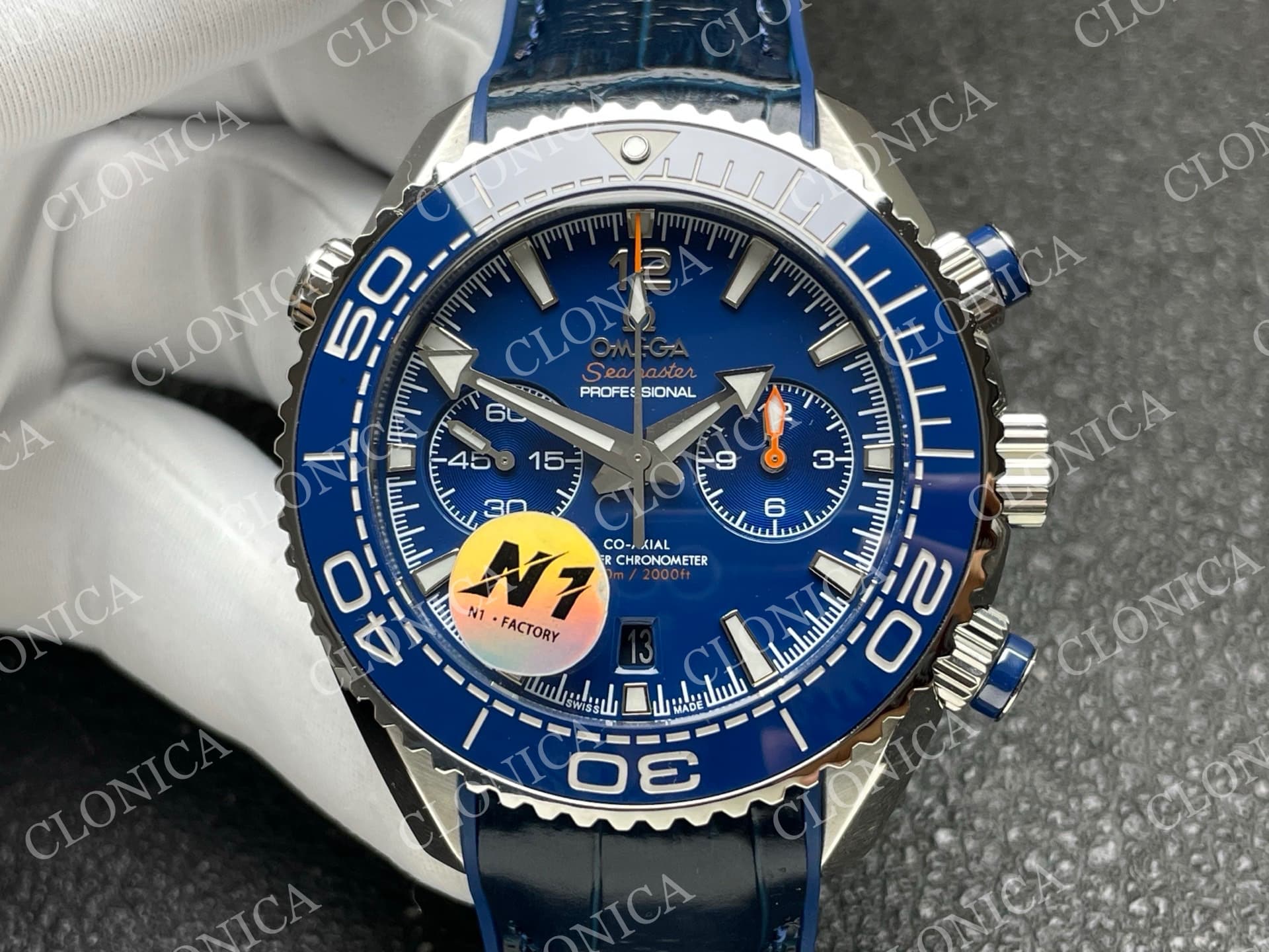 PLANET OCEAN MASTER CHRONOMETER BLUE CERAMIC BEZEL 1:1 BLUE DIAL — view 3