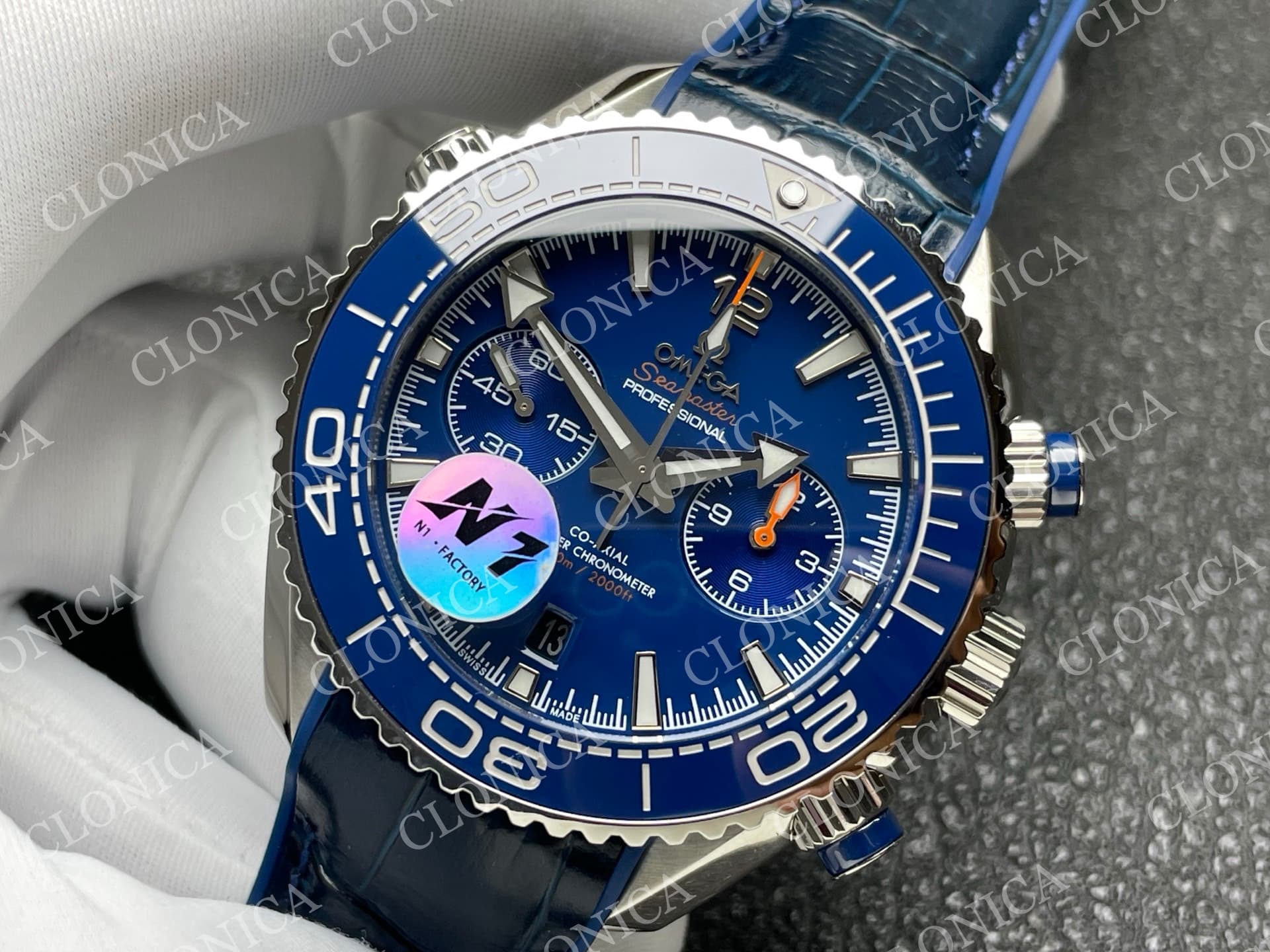 PLANET OCEAN MASTER CHRONOMETER BLUE CERAMIC BEZEL 1:1 BLUE DIAL — view 4