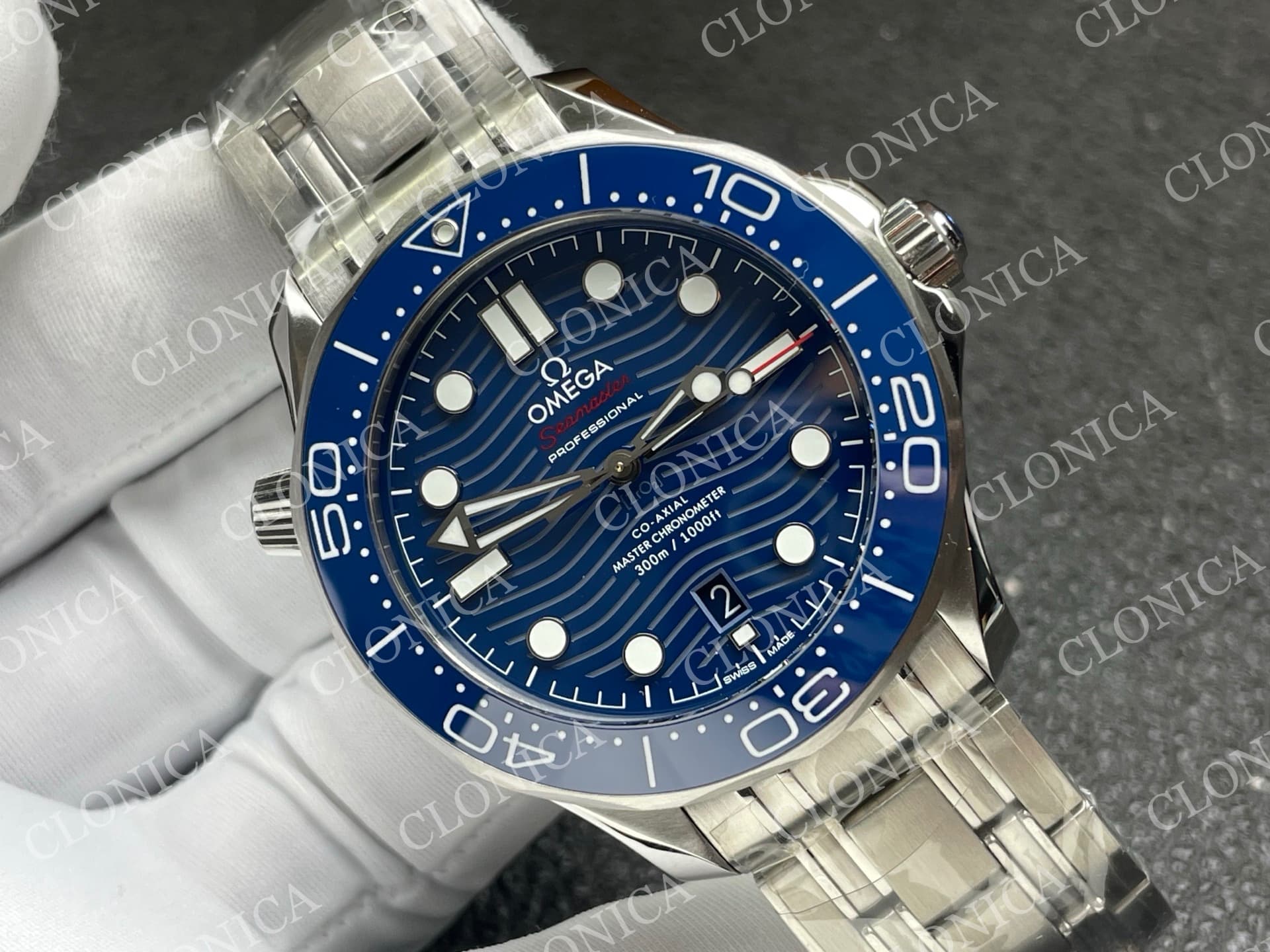 SEAMASTER DIVER 300M BLUE CERAMIC WITH BLUE DIAL — view 2